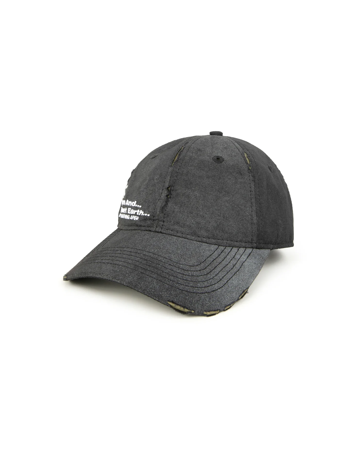 Distressed logo cap