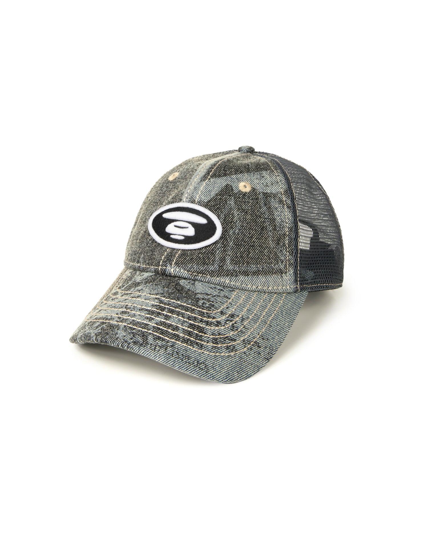 Moonface denim cap