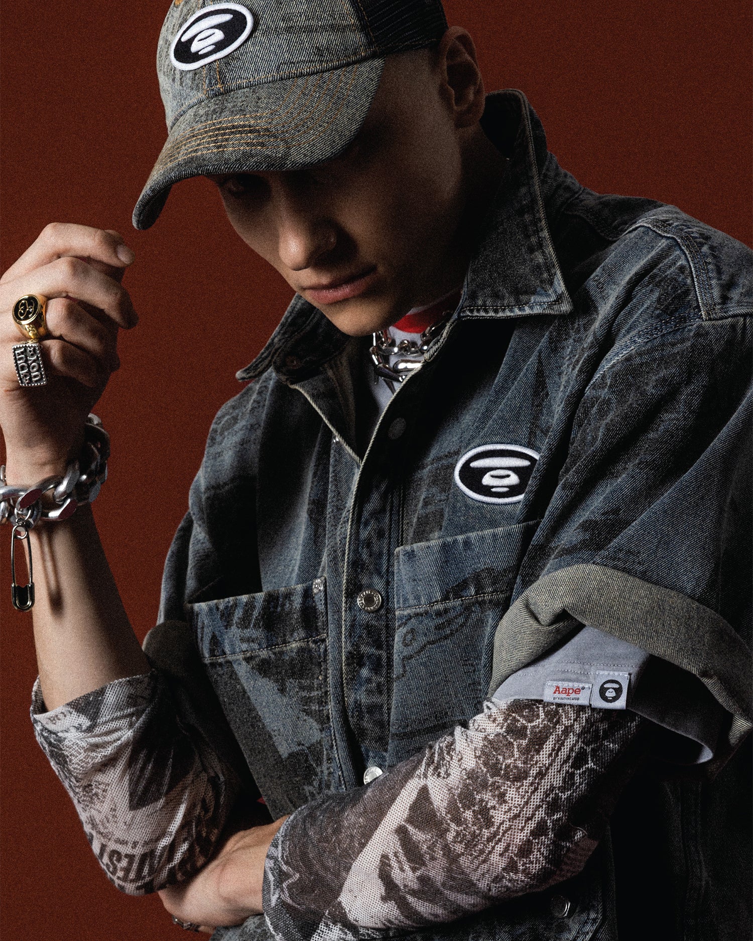 Moonface denim cap - Image 2