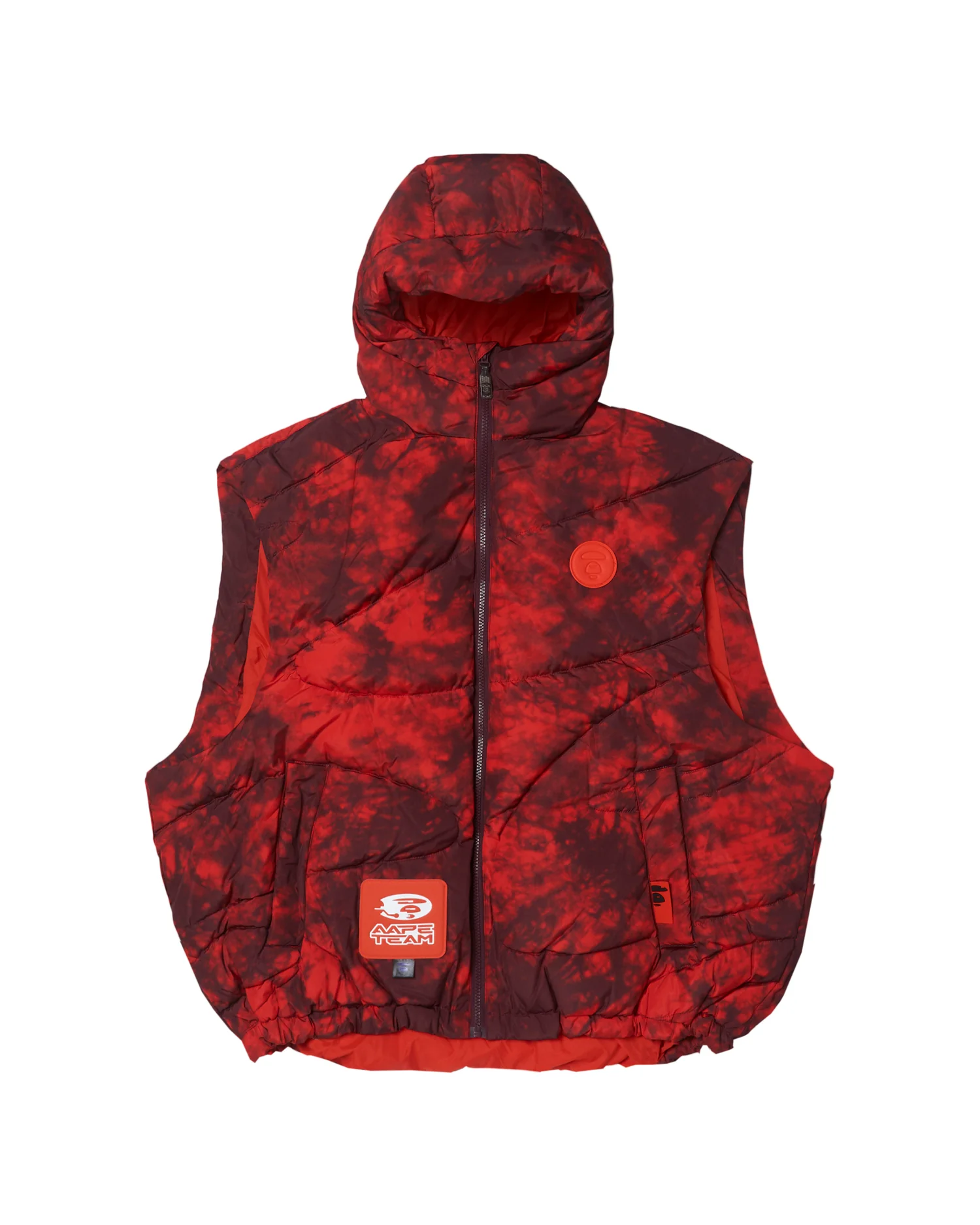 Moonface patch tie-dye down vest - Image 6