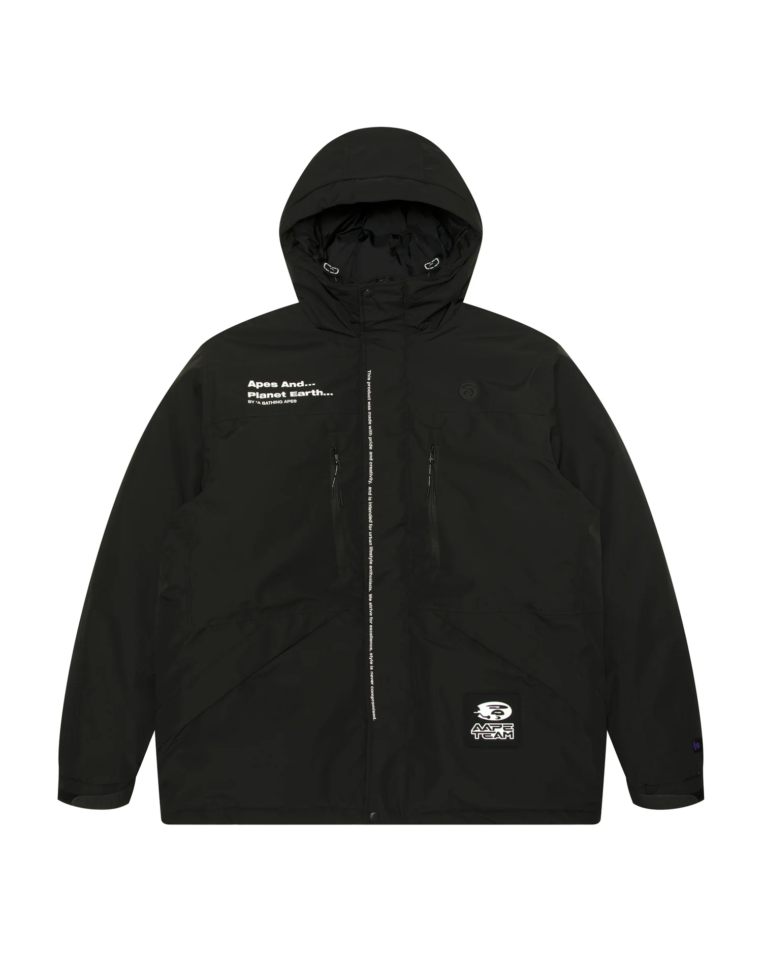 Moonface camo hooded down jacket