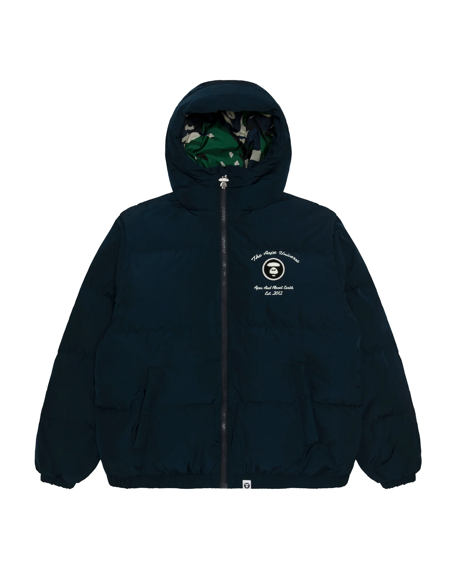 Moonface embroidered hooded down jacket - Image 6