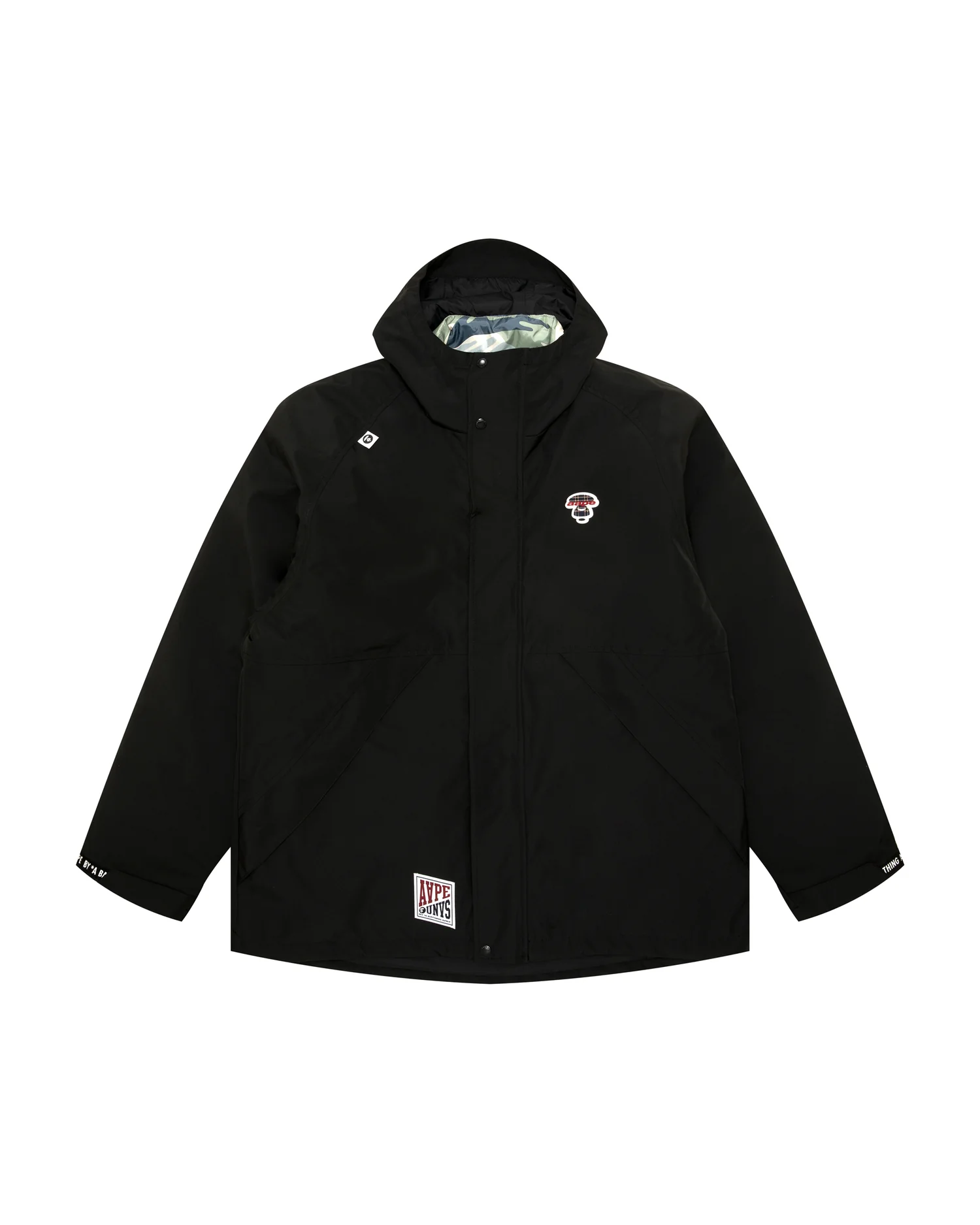 Moonface logo hooded down jacket