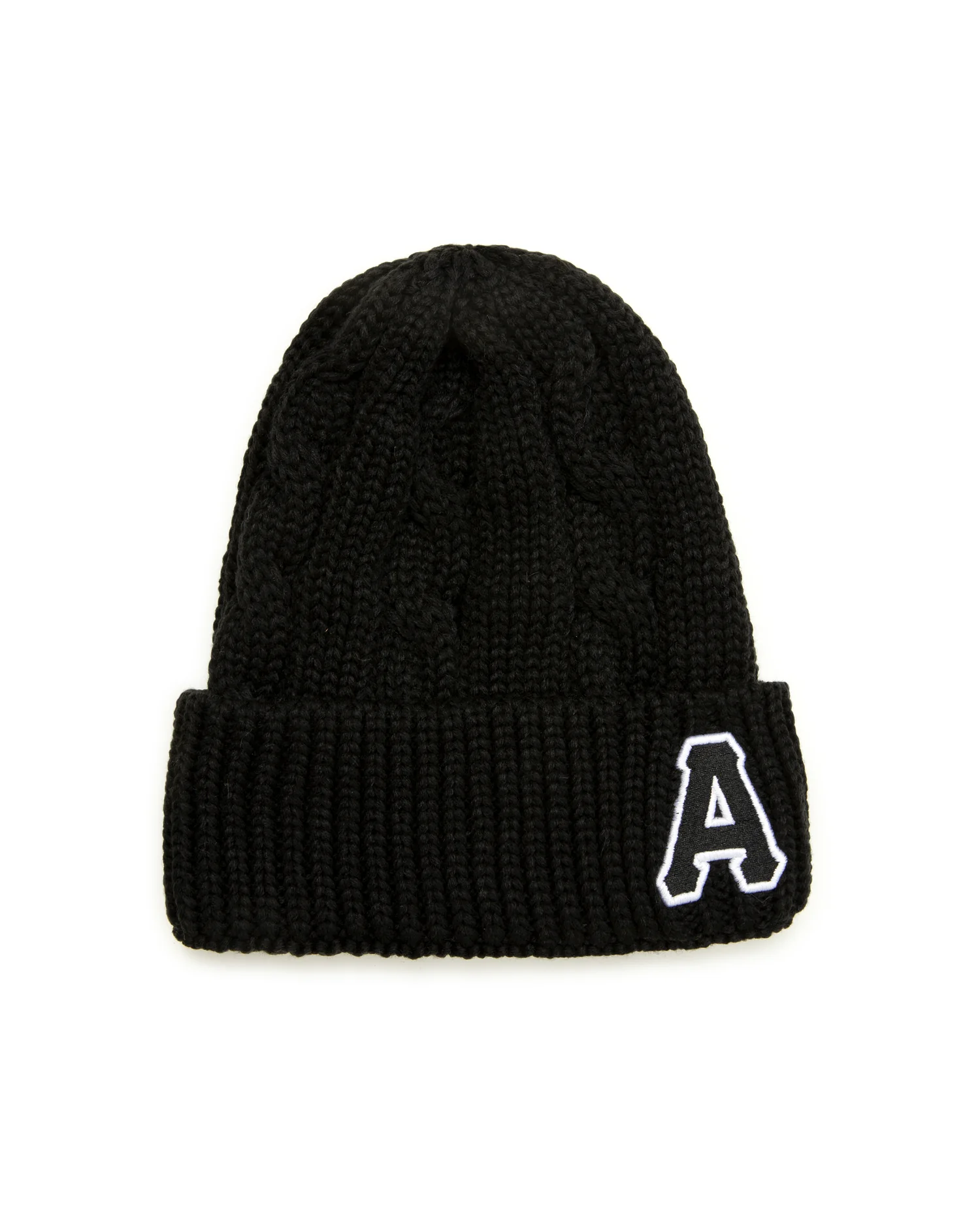 "A" patch beanie