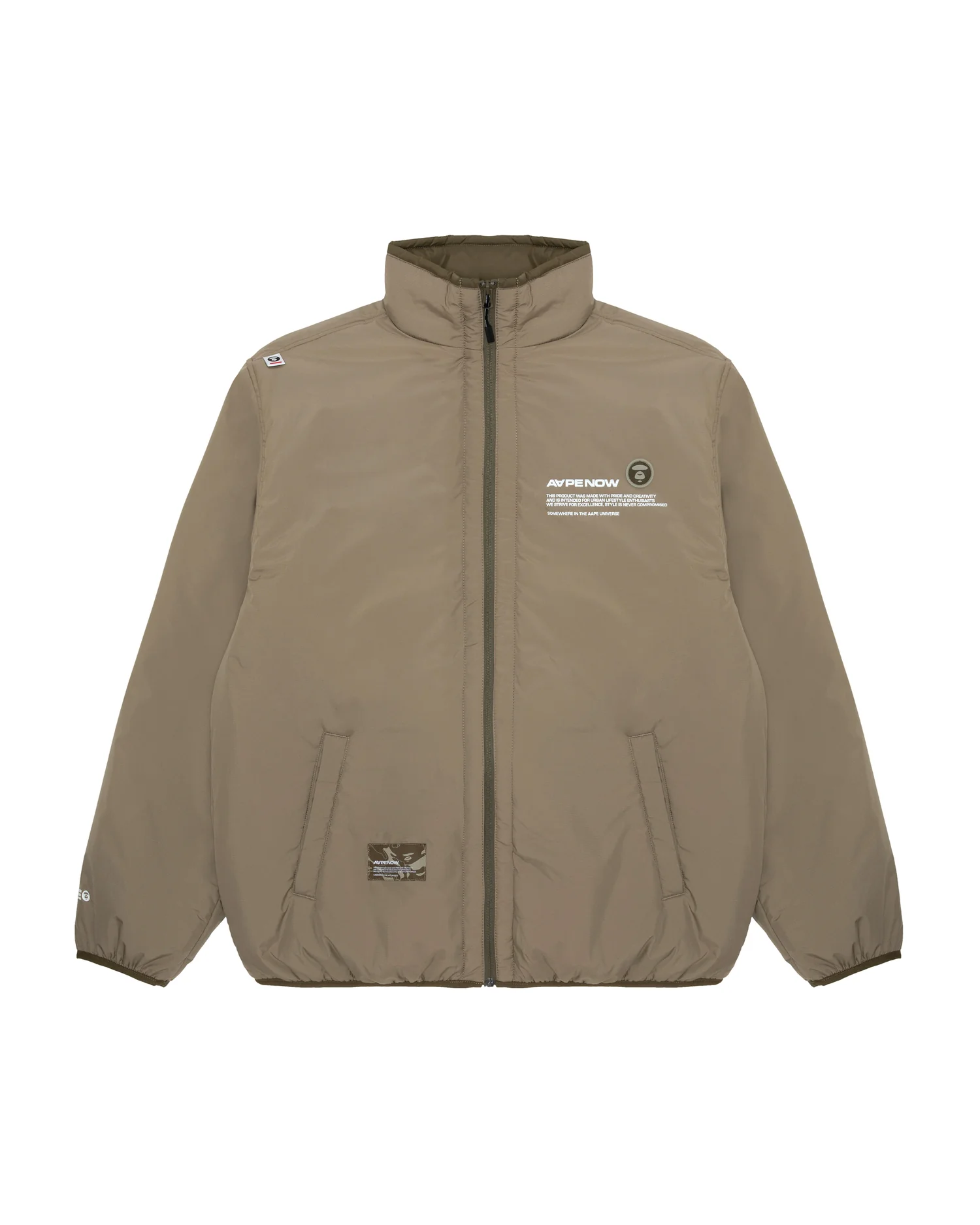 Moonface patch zip-up jacket
