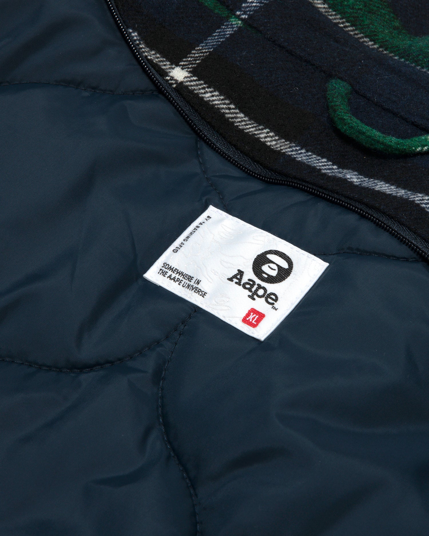 Moonface patch plaid zip hoodie - Image 9