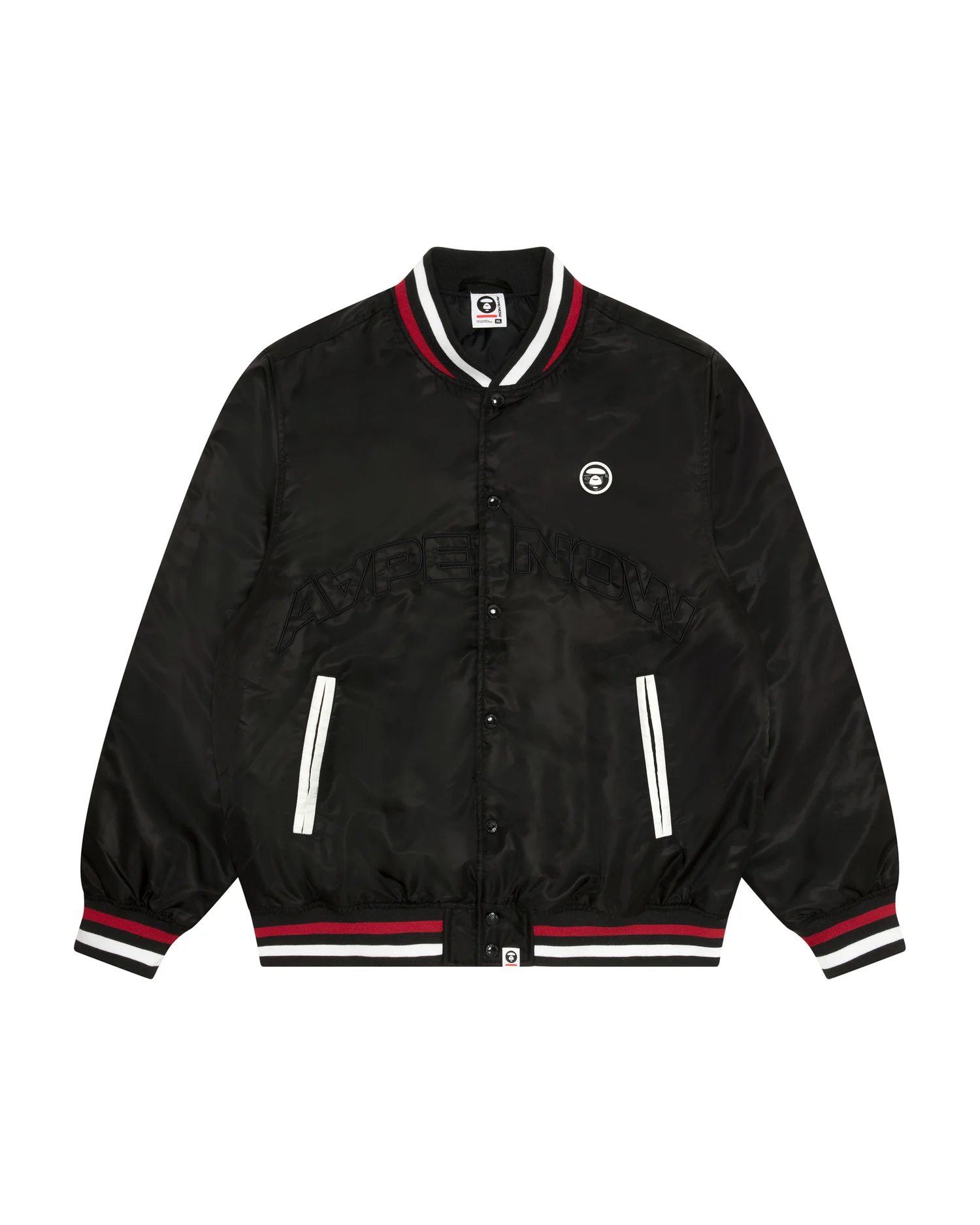 AAPE NOW moonface logo baseball jacket