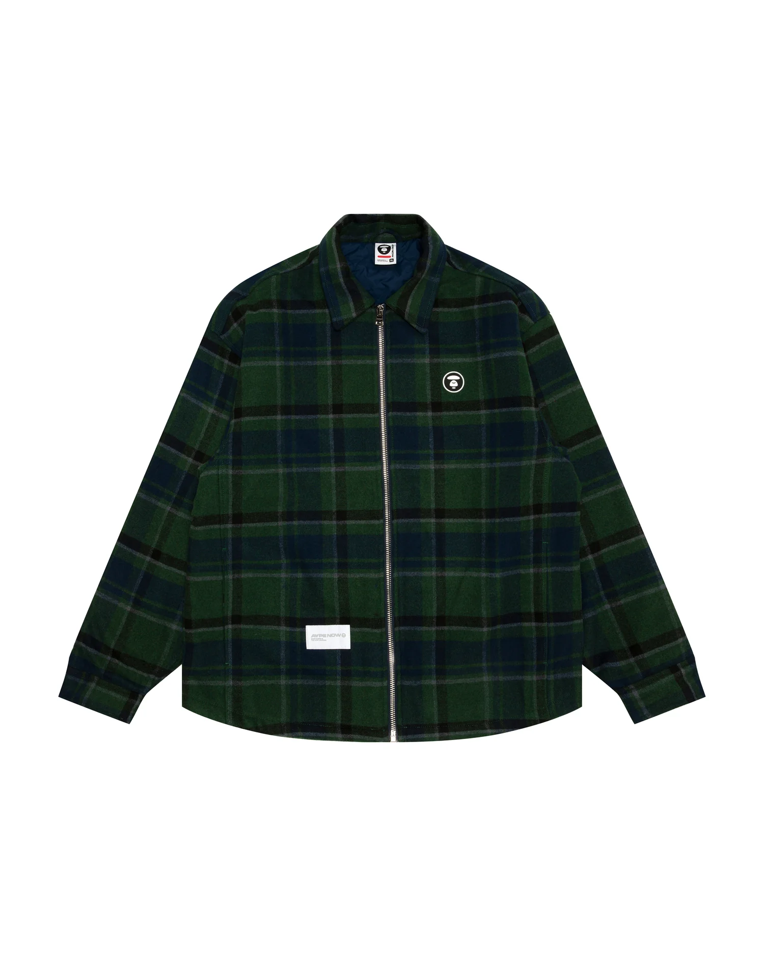 Moonface logo check zip-up jacket