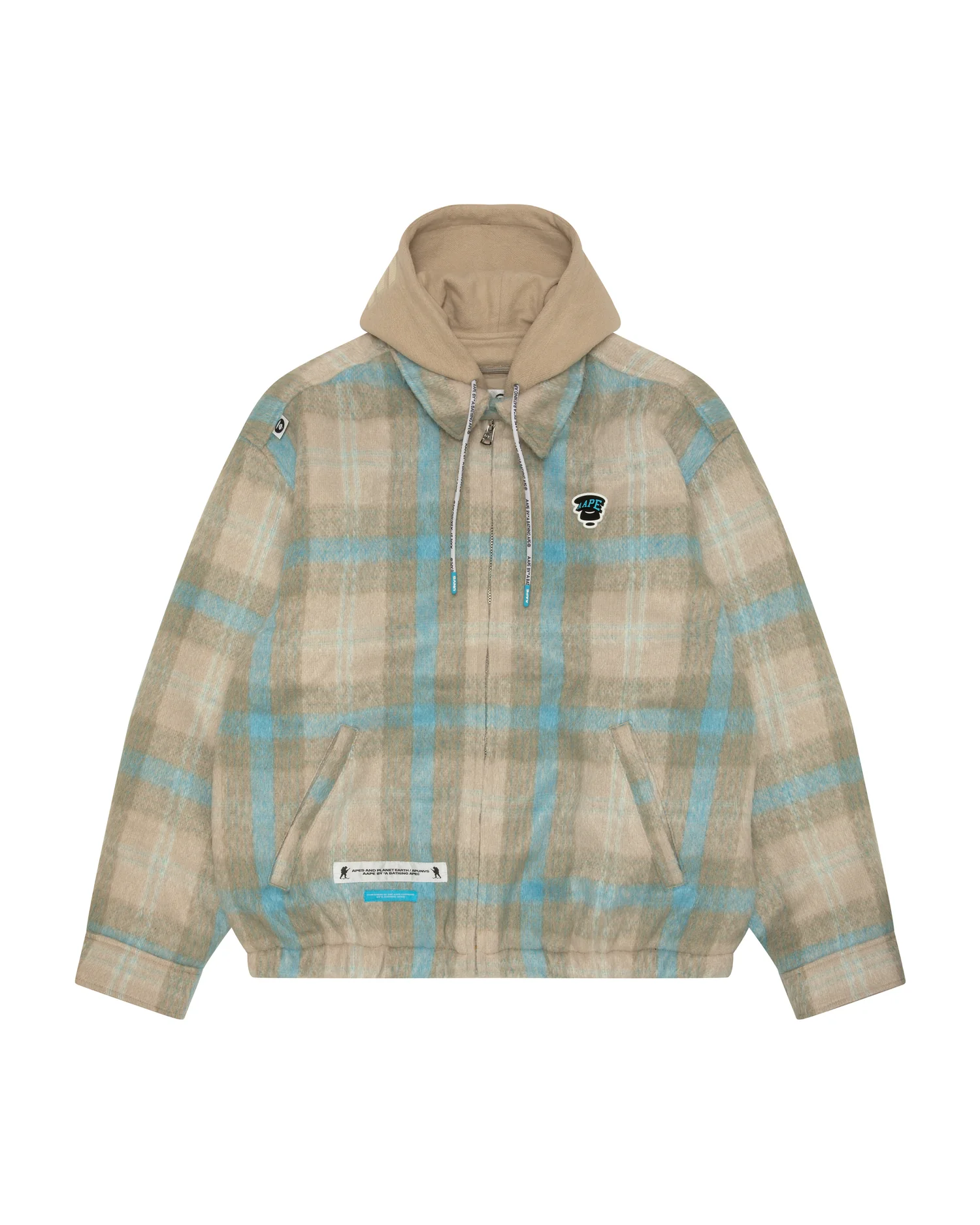 Moonface logo check hooded jacket