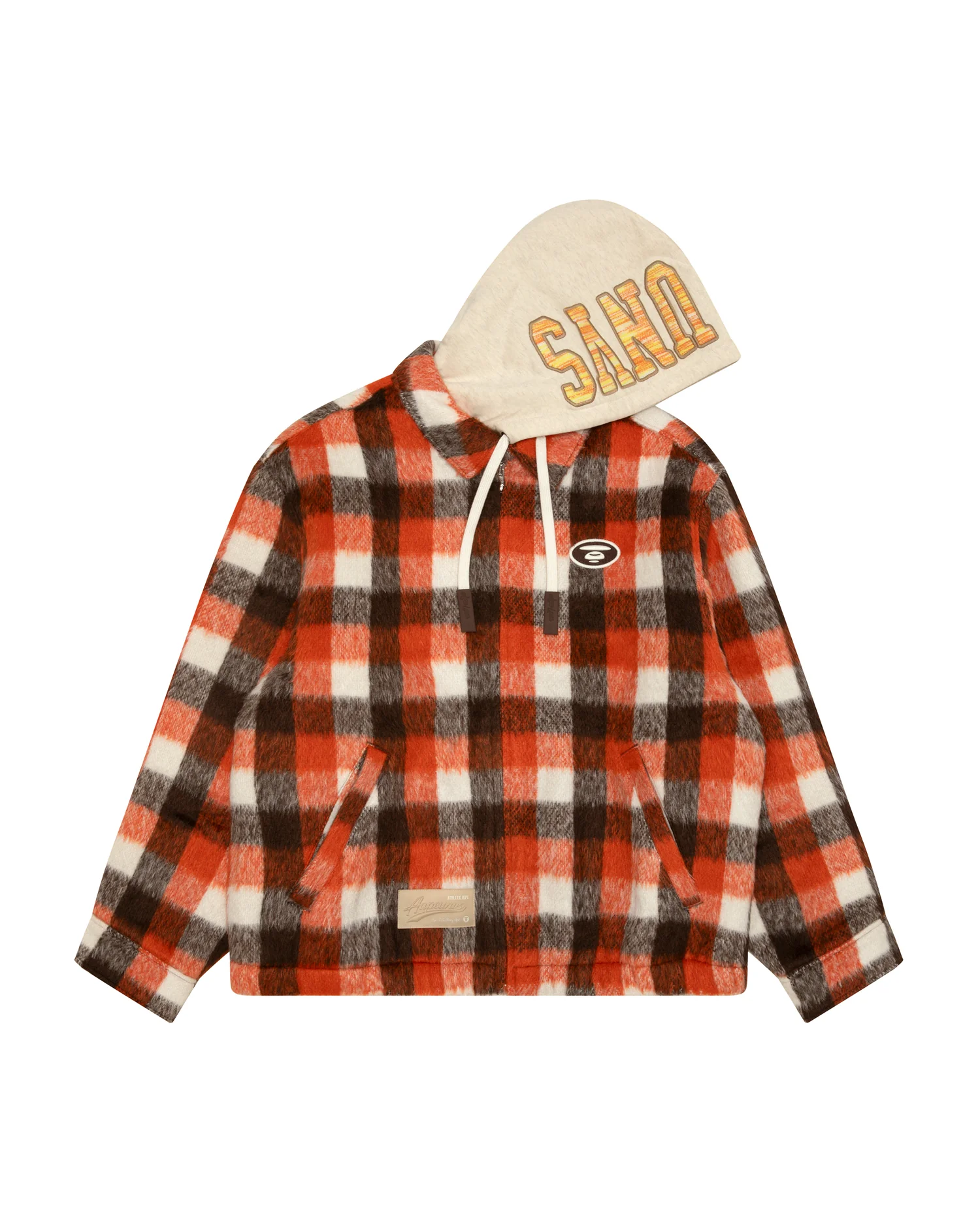 Moonface check hooded jacket