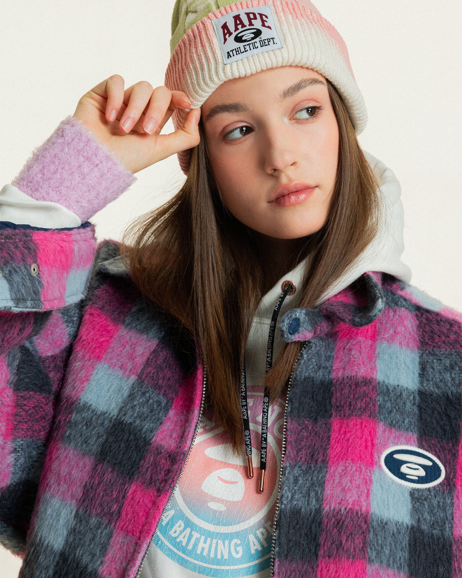 Moonface check hooded jacket - Image 7