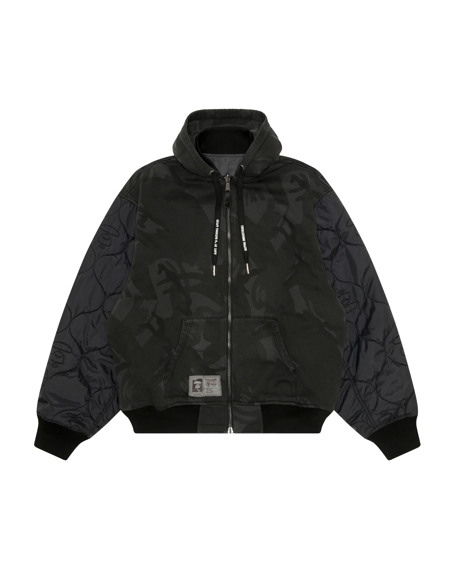 X Alpha Industries Moonface logo hooded bomber jacket - Image 3