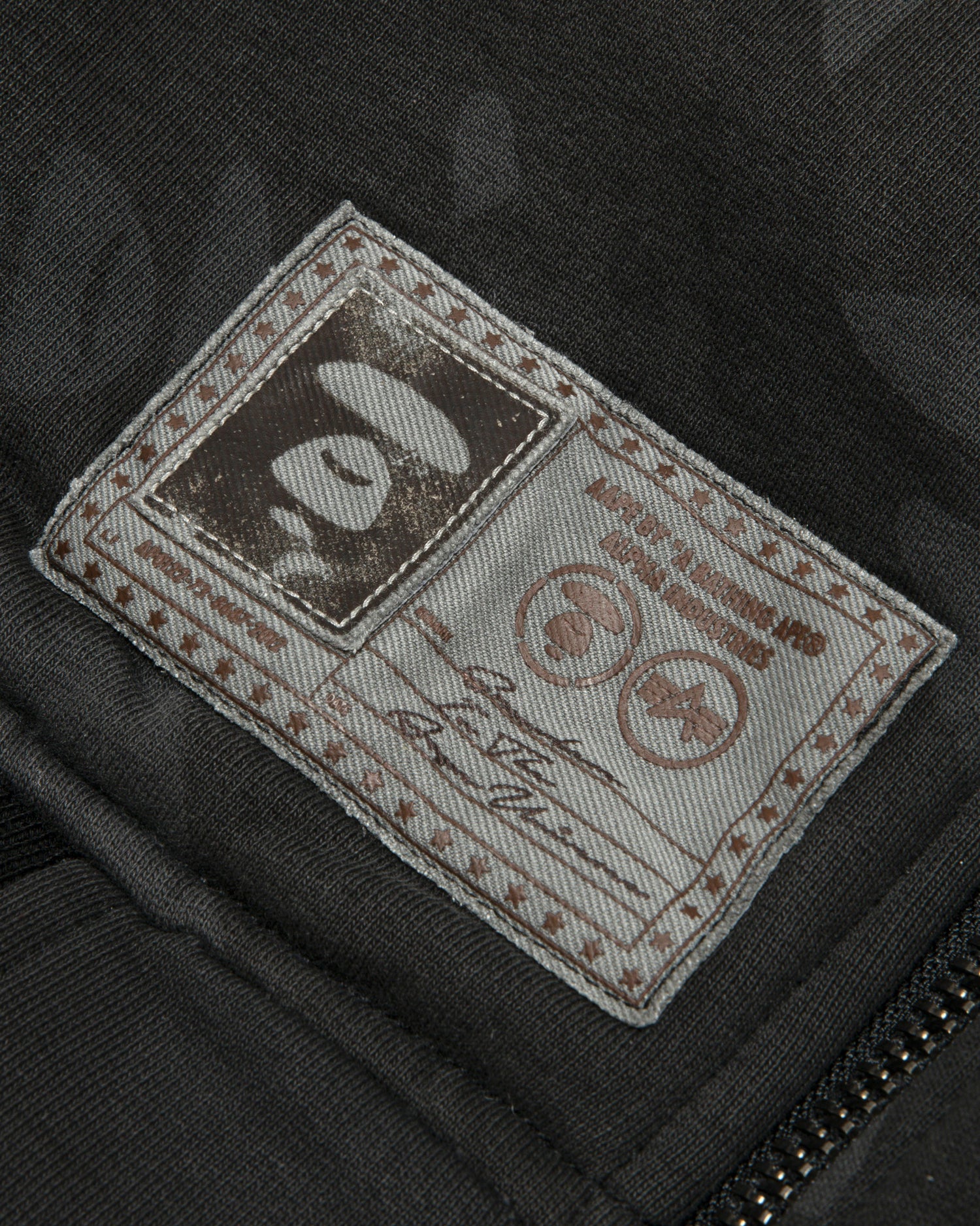 X Alpha Industries Moonface logo hooded bomber jacket - Image 6