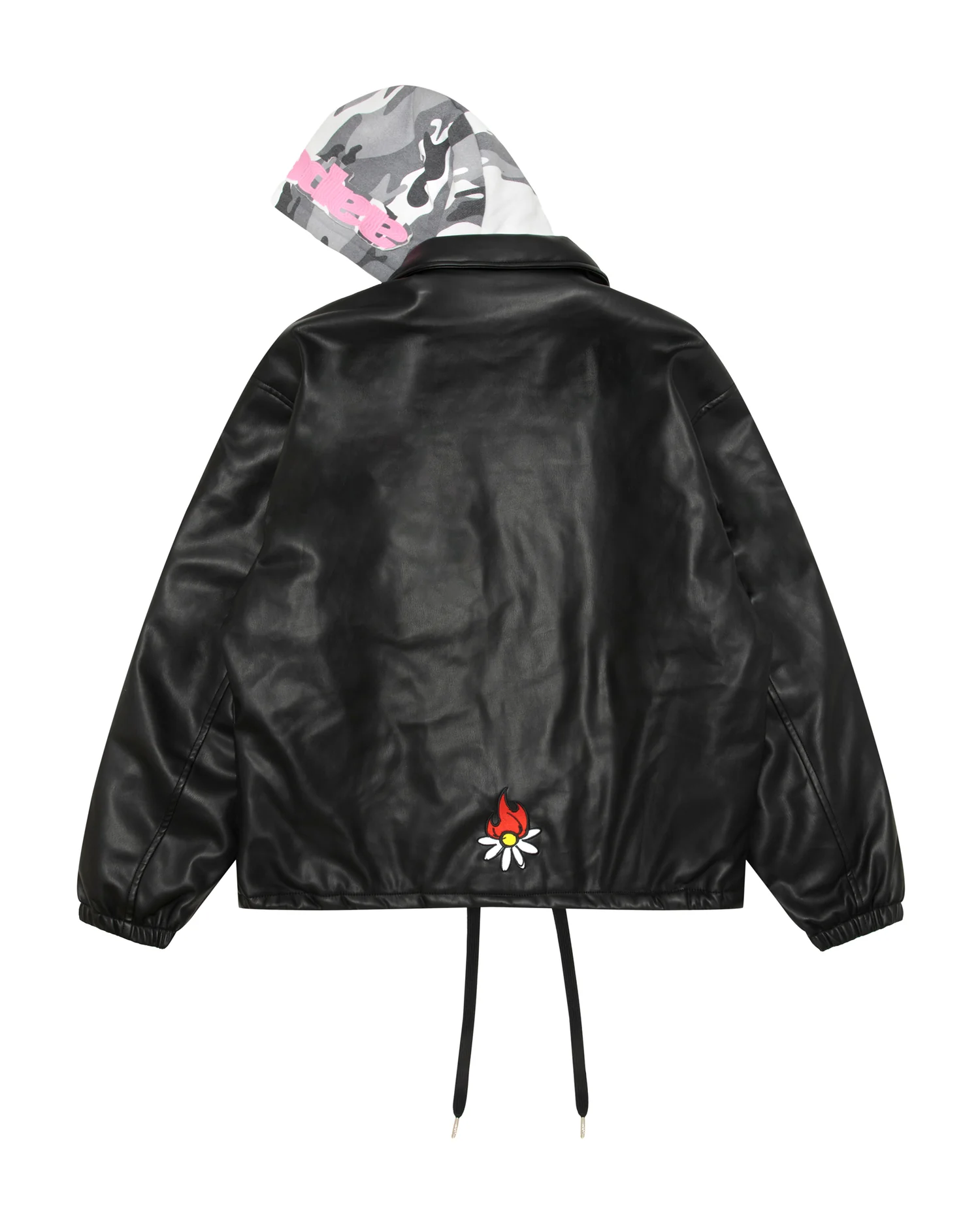 X erased hooded leather jacket - Image 2