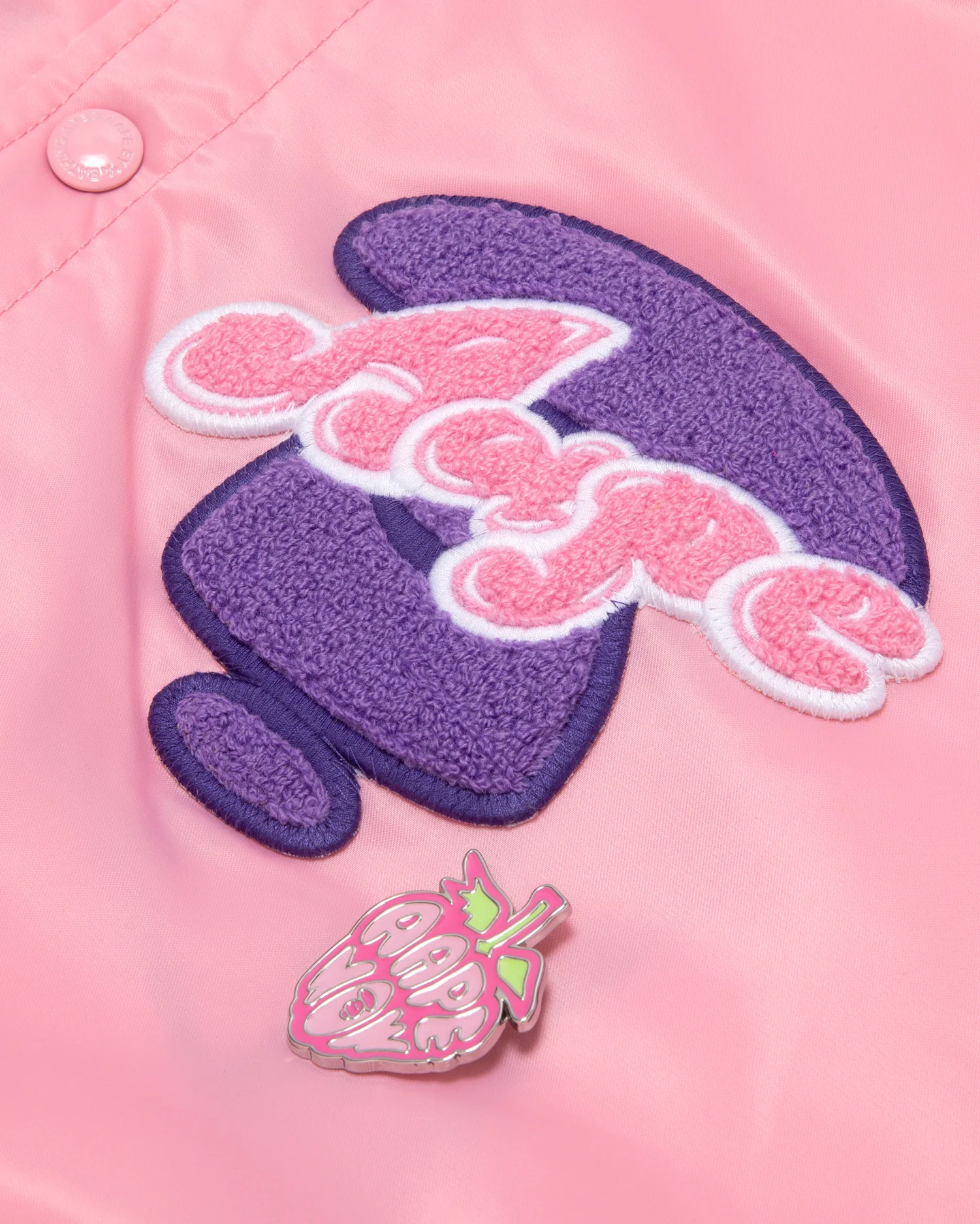 Moonface reversible fleece relaxed baseball jacket - Image 13
