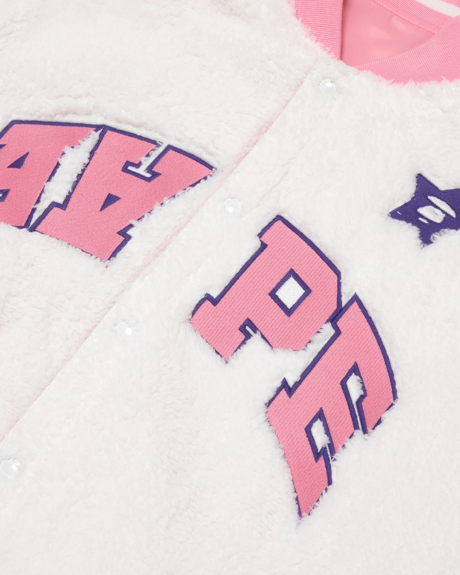 Moonface reversible fleece relaxed baseball jacket - Image 14