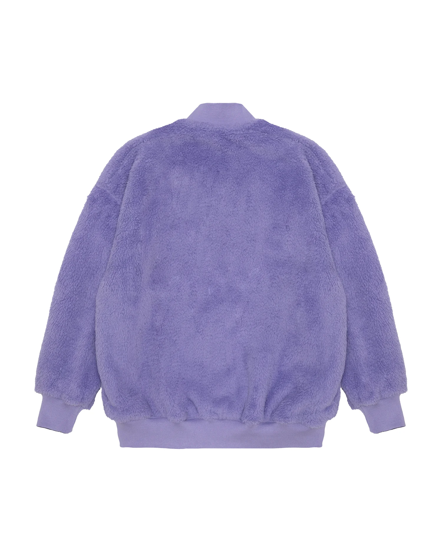 Moonface reversible fleece relaxed baseball jacket - Image 4