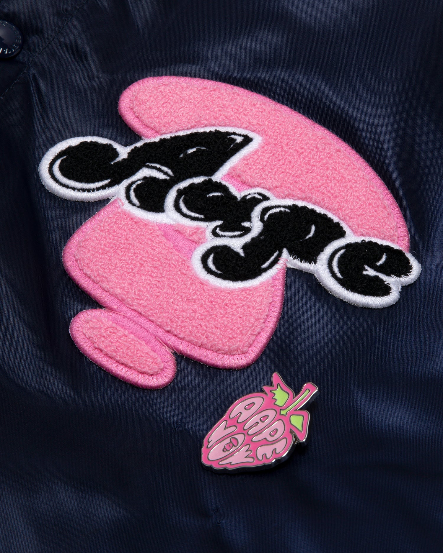 Moonface reversible fleece relaxed baseball jacket - Image 5
