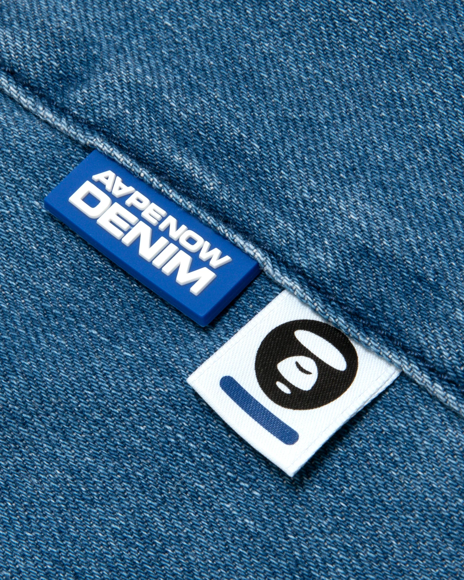 Moonface patch relaxed denim pants - Image 10