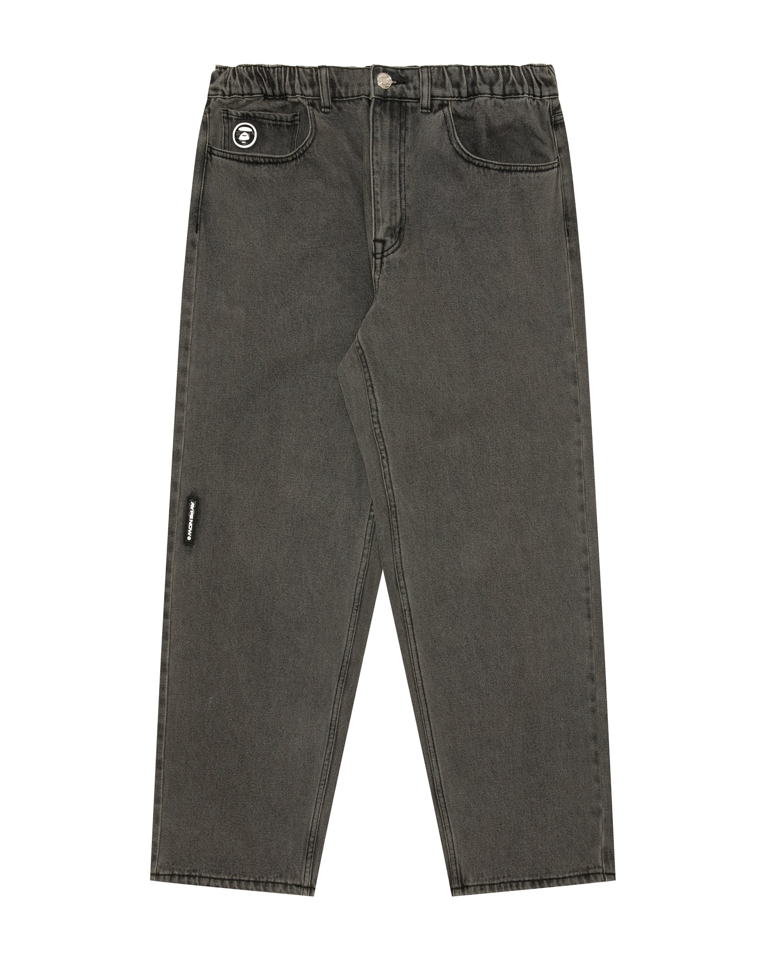 Moonface patch relaxed jeans