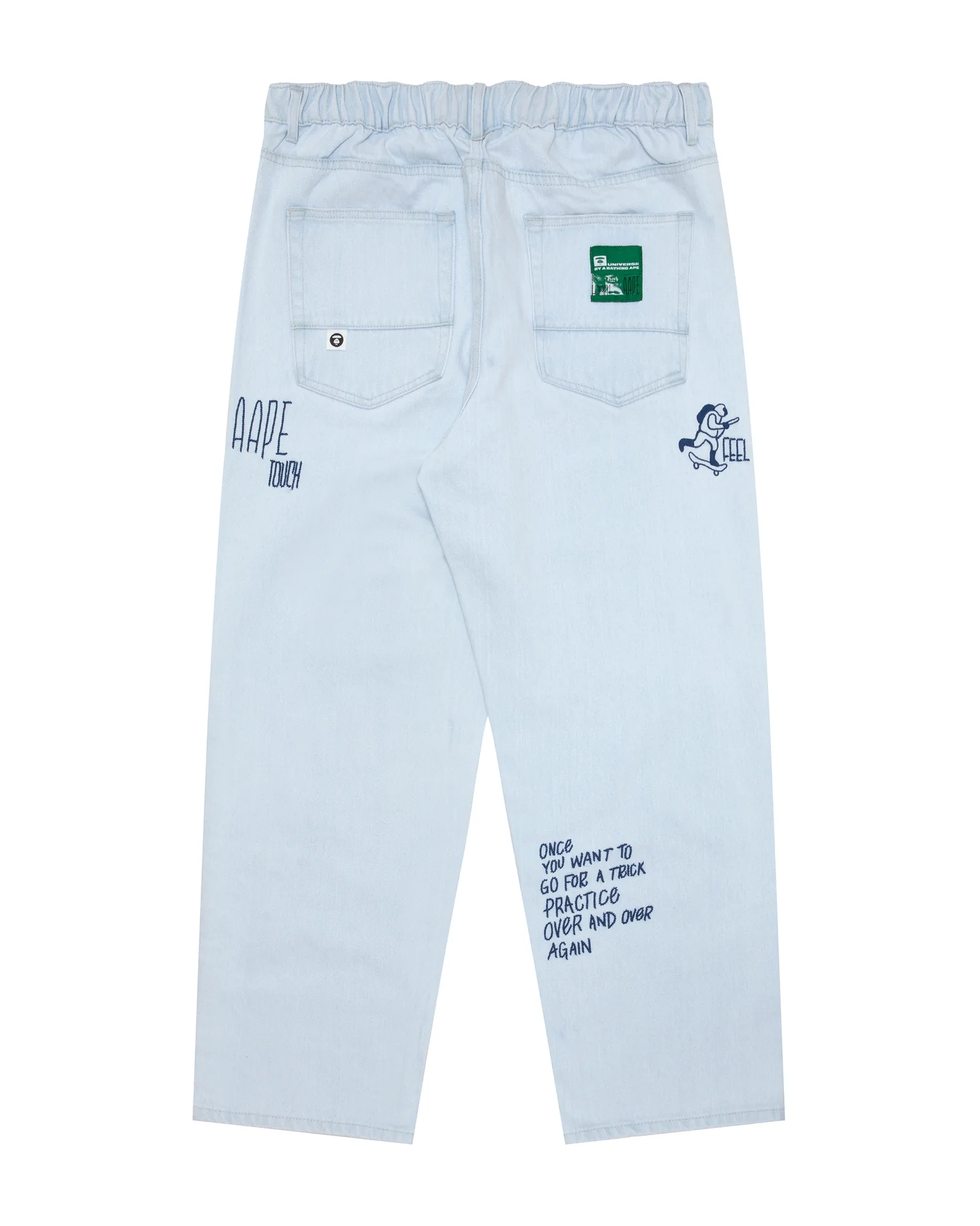 Moonface embroidered denim pants - Image 2