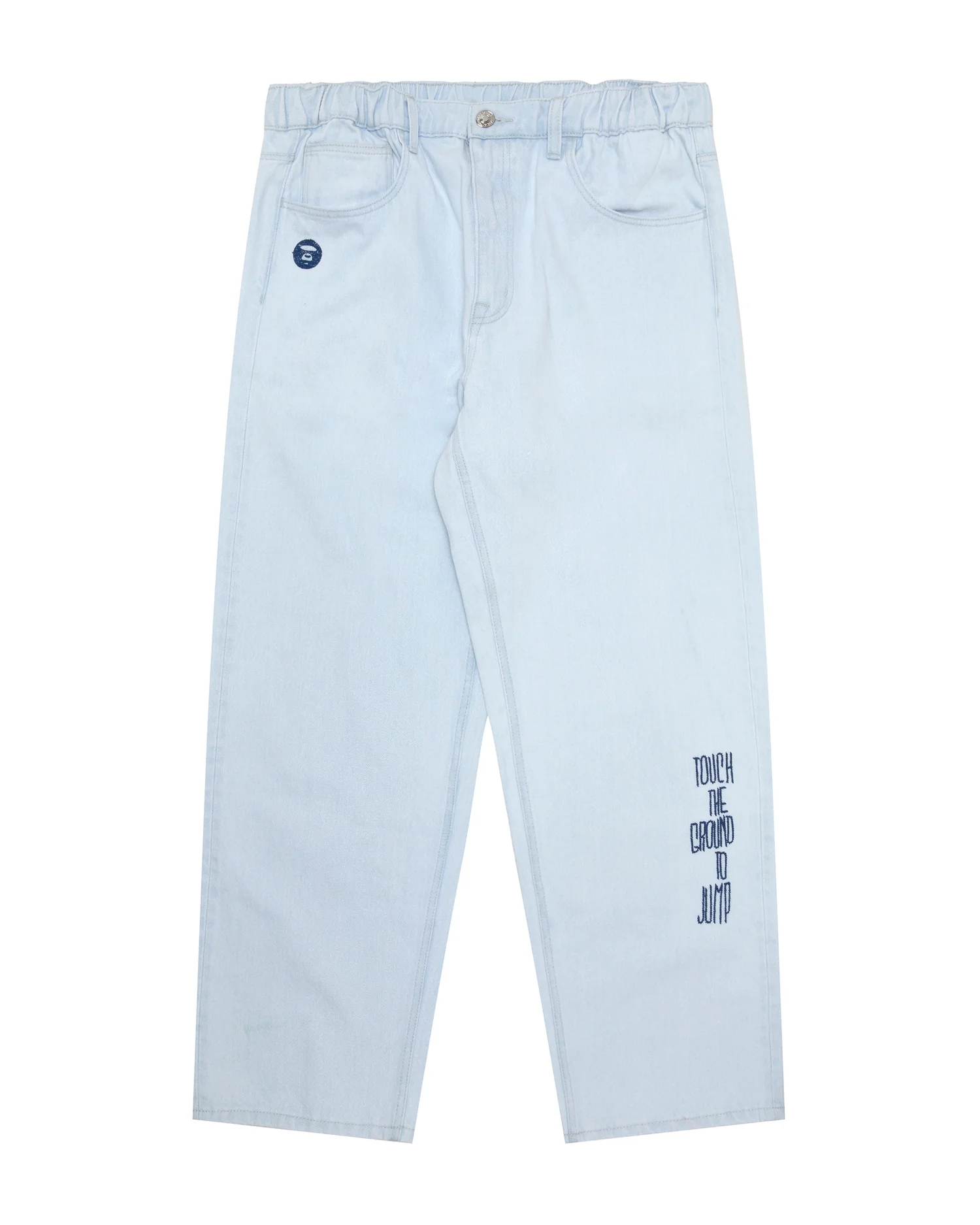 Moonface embroidered denim pants - Image 6
