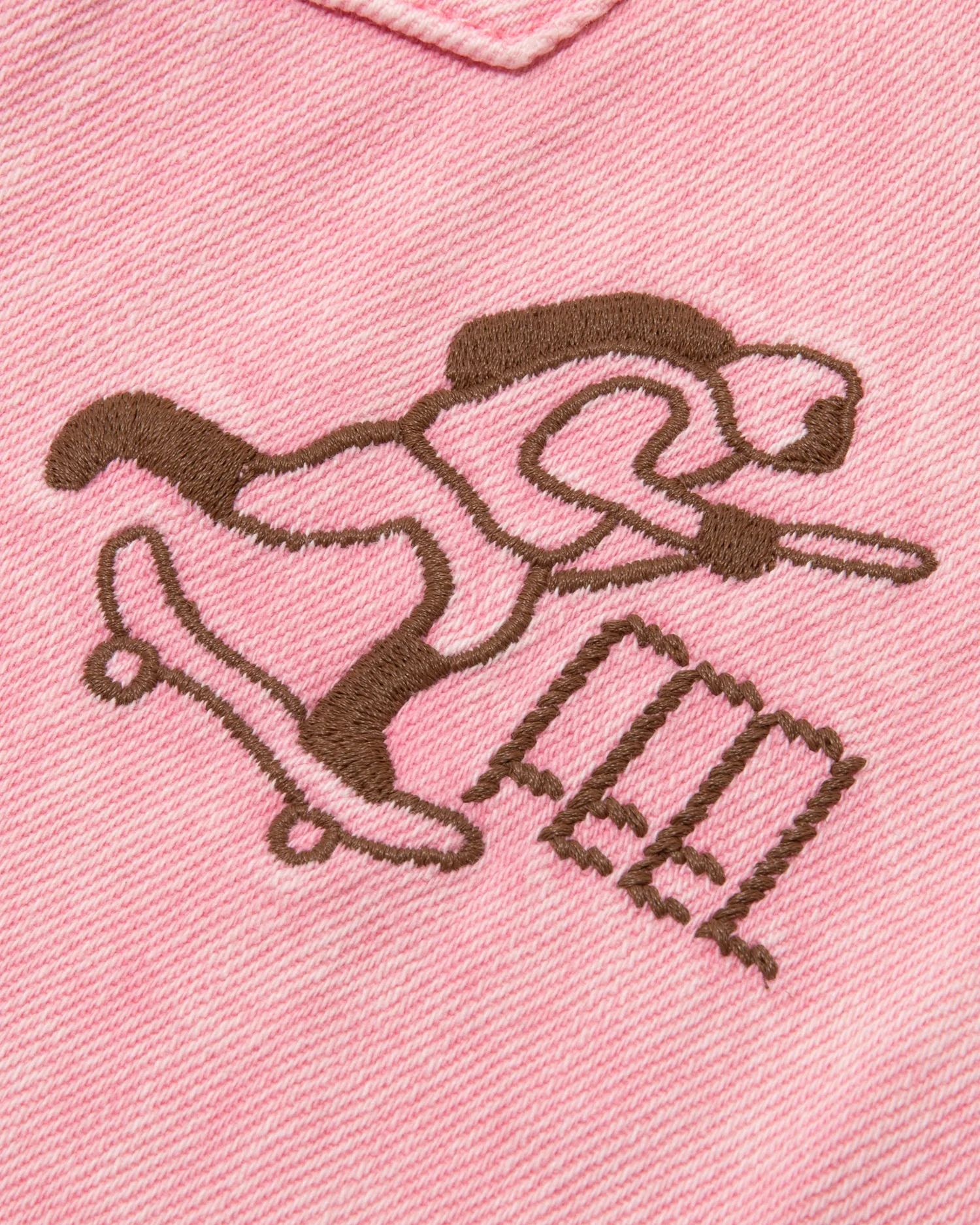 Moonface embroidered denim pants - Image 4
