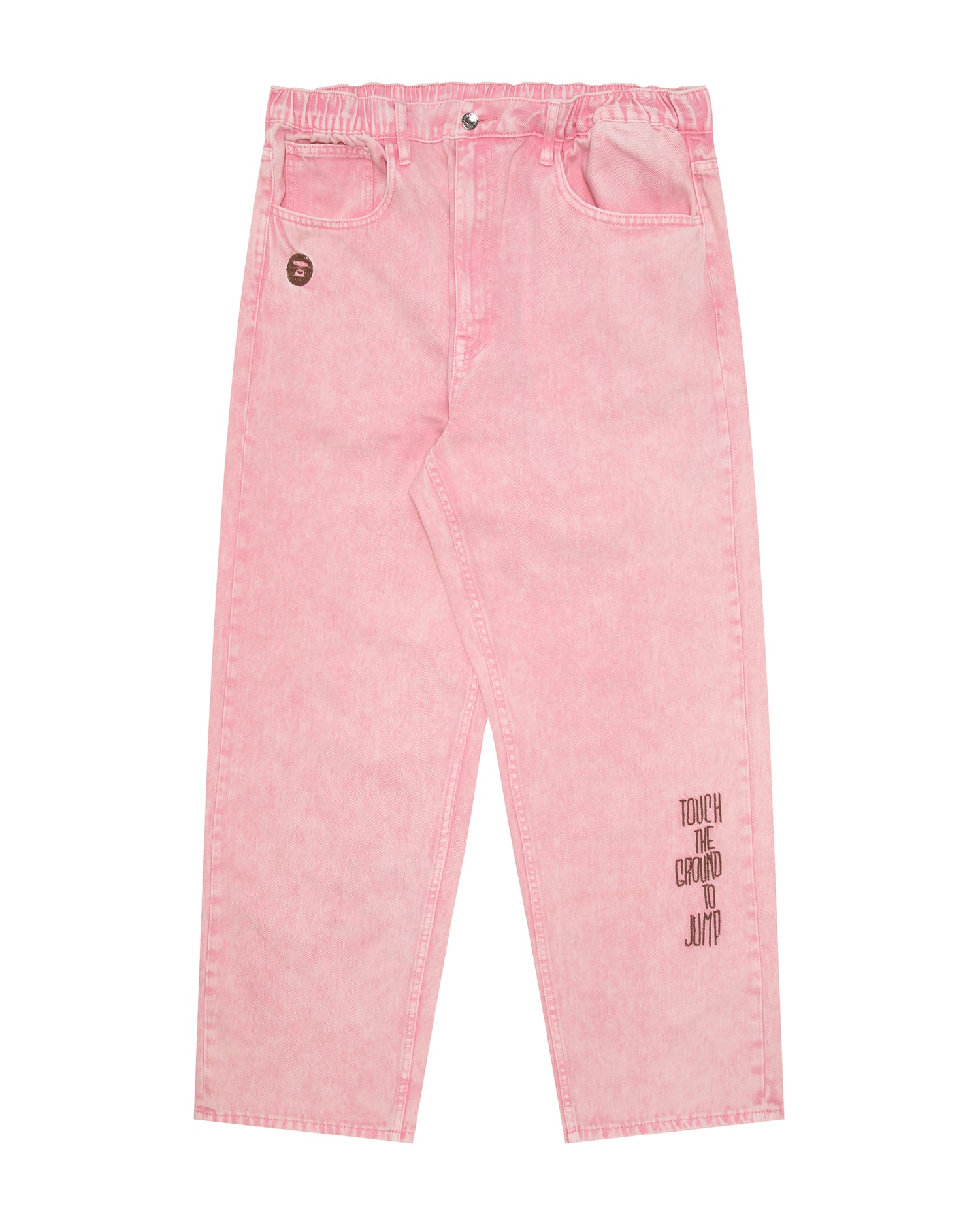 Moonface embroidered denim pants - Image 6