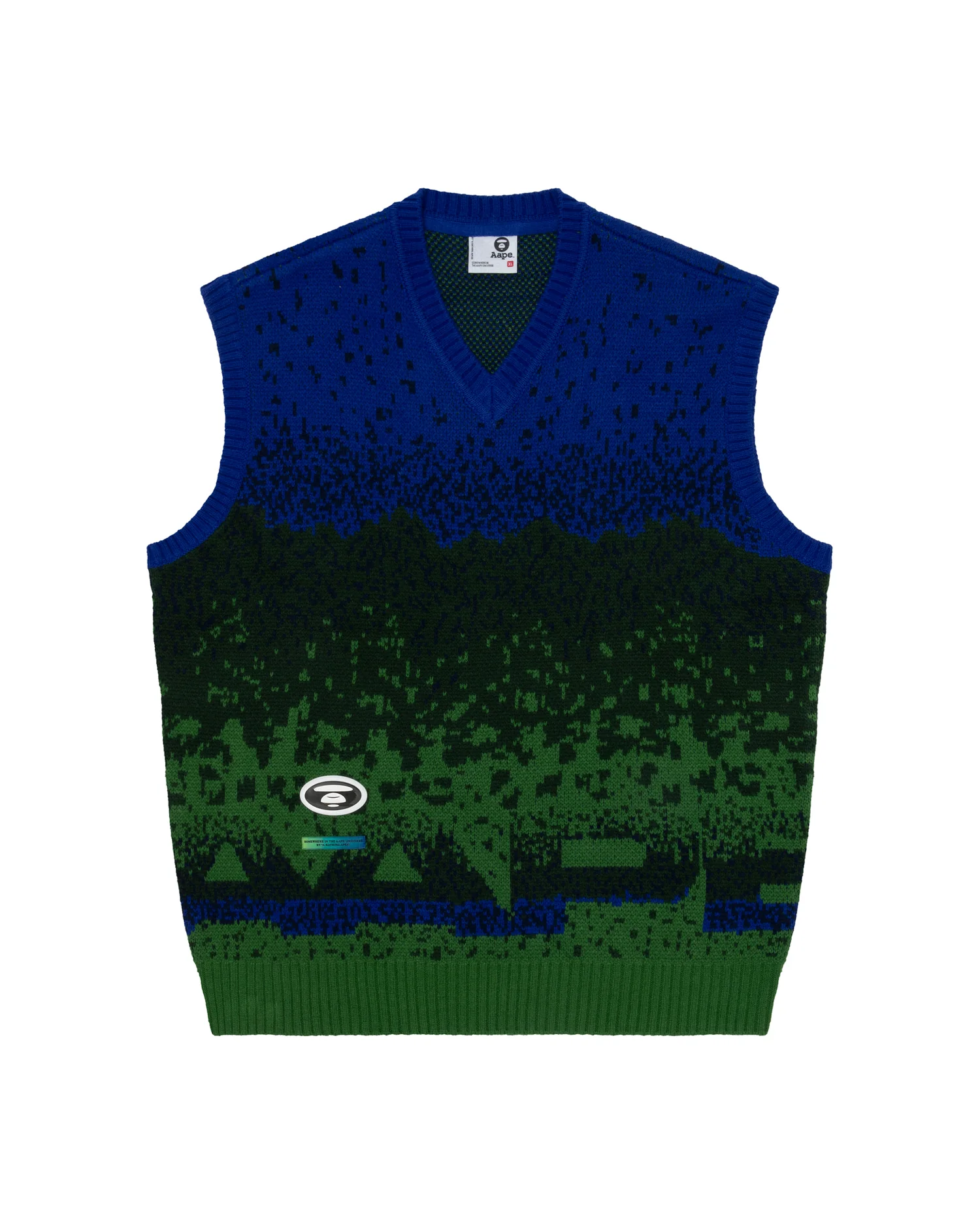Moonface intarsia-knit vest