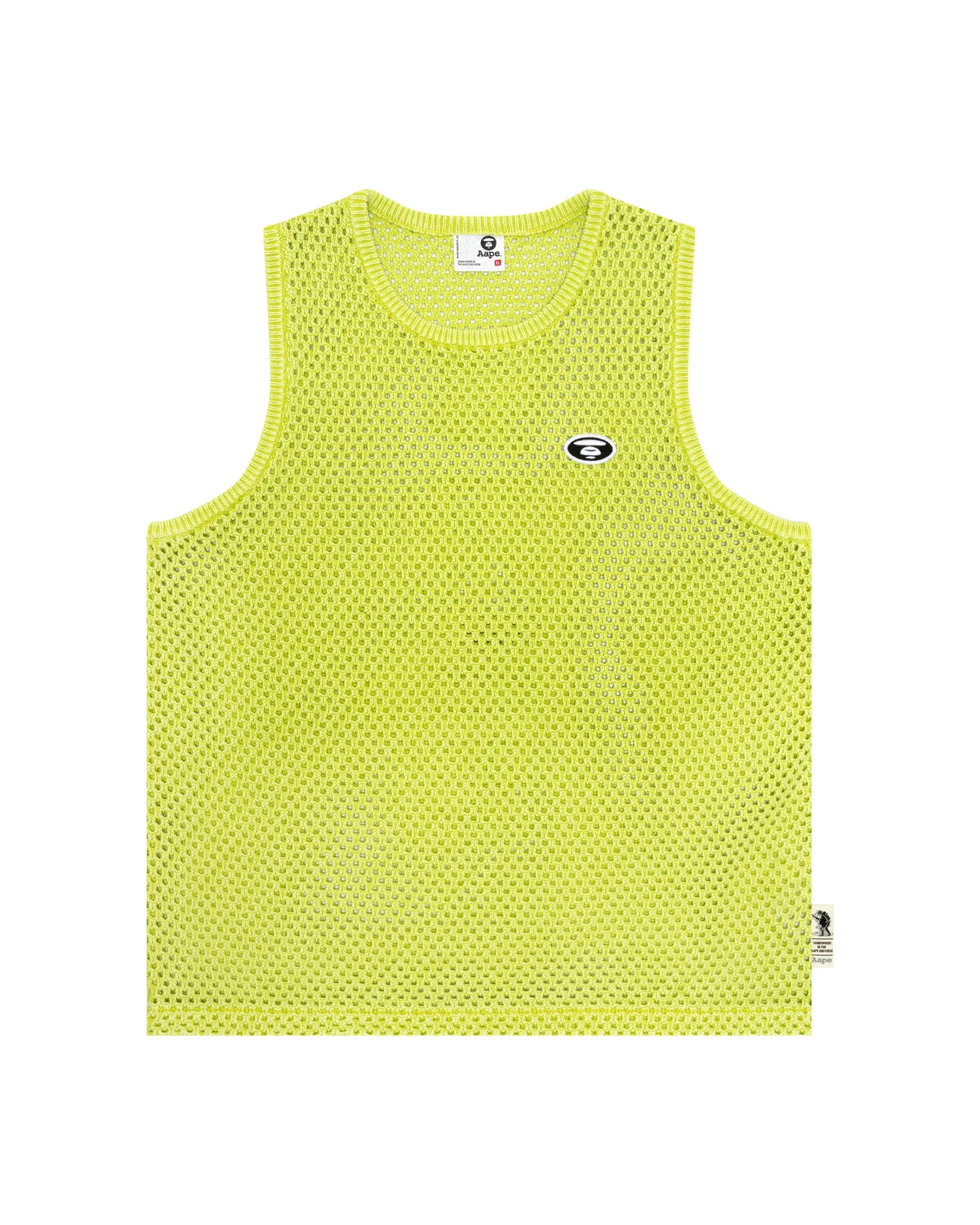 Moonface patch open-knit tank top