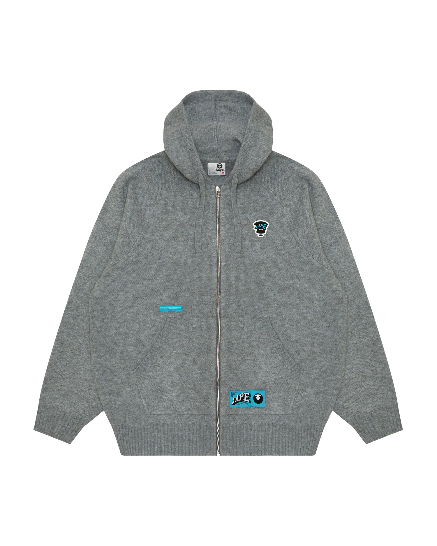 Moonface logo zip-up knit hoodie - Image 11
