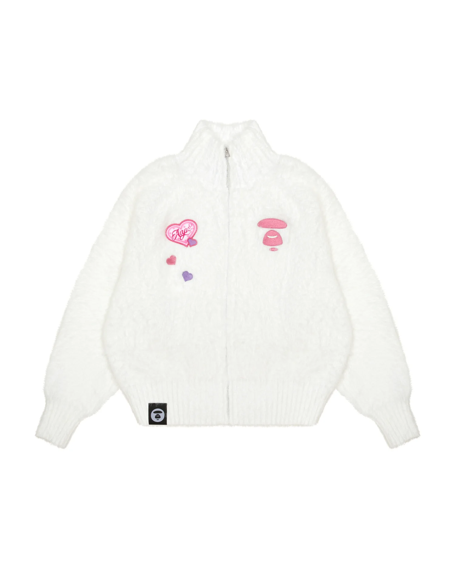Moonface brushed zip-up sweater