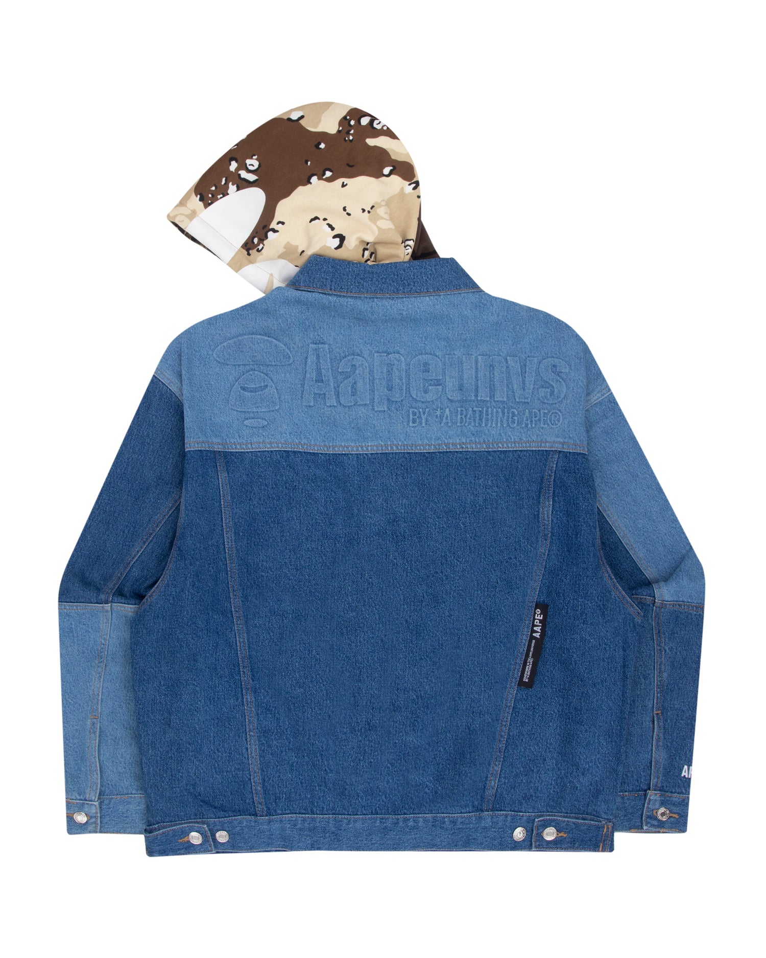 Moonface panelled hooded denim jacket - Image 2