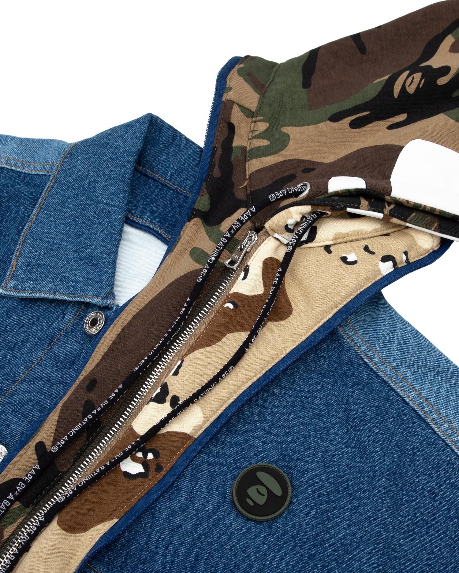Moonface panelled hooded denim jacket - Image 5