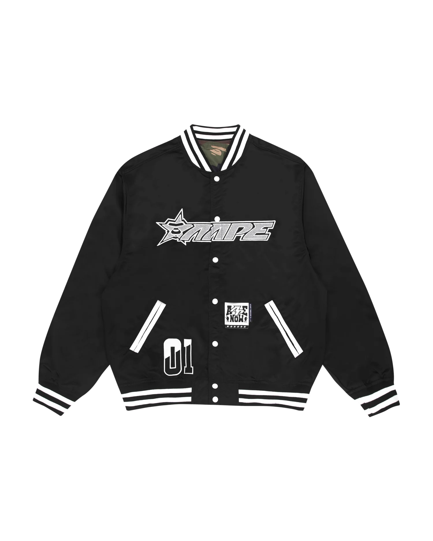 Moonface reversible baseball jacket