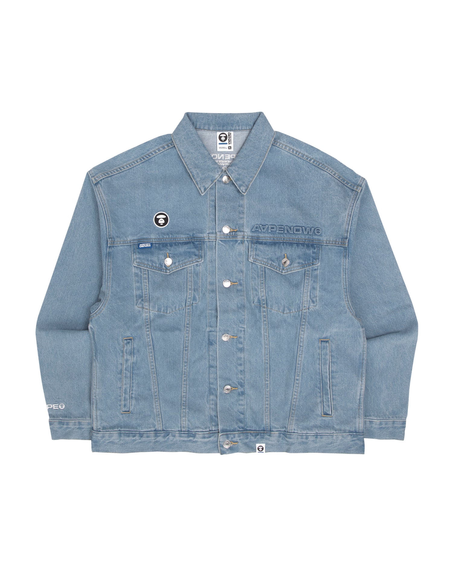 Moonface embroidered denim jacket