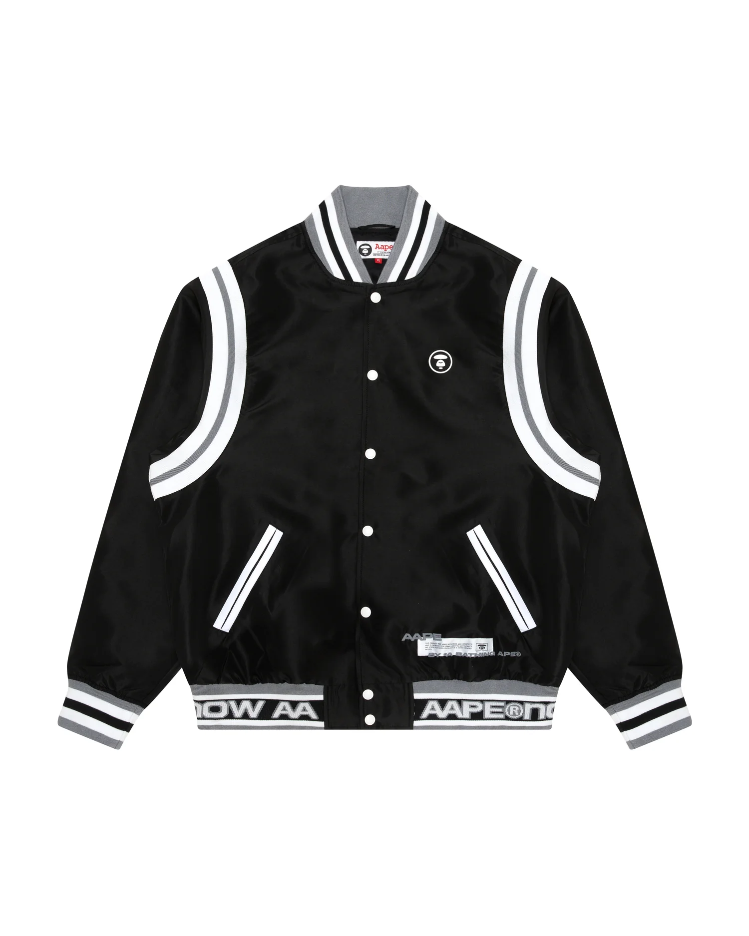 Moonface patch jersey baseball jacket