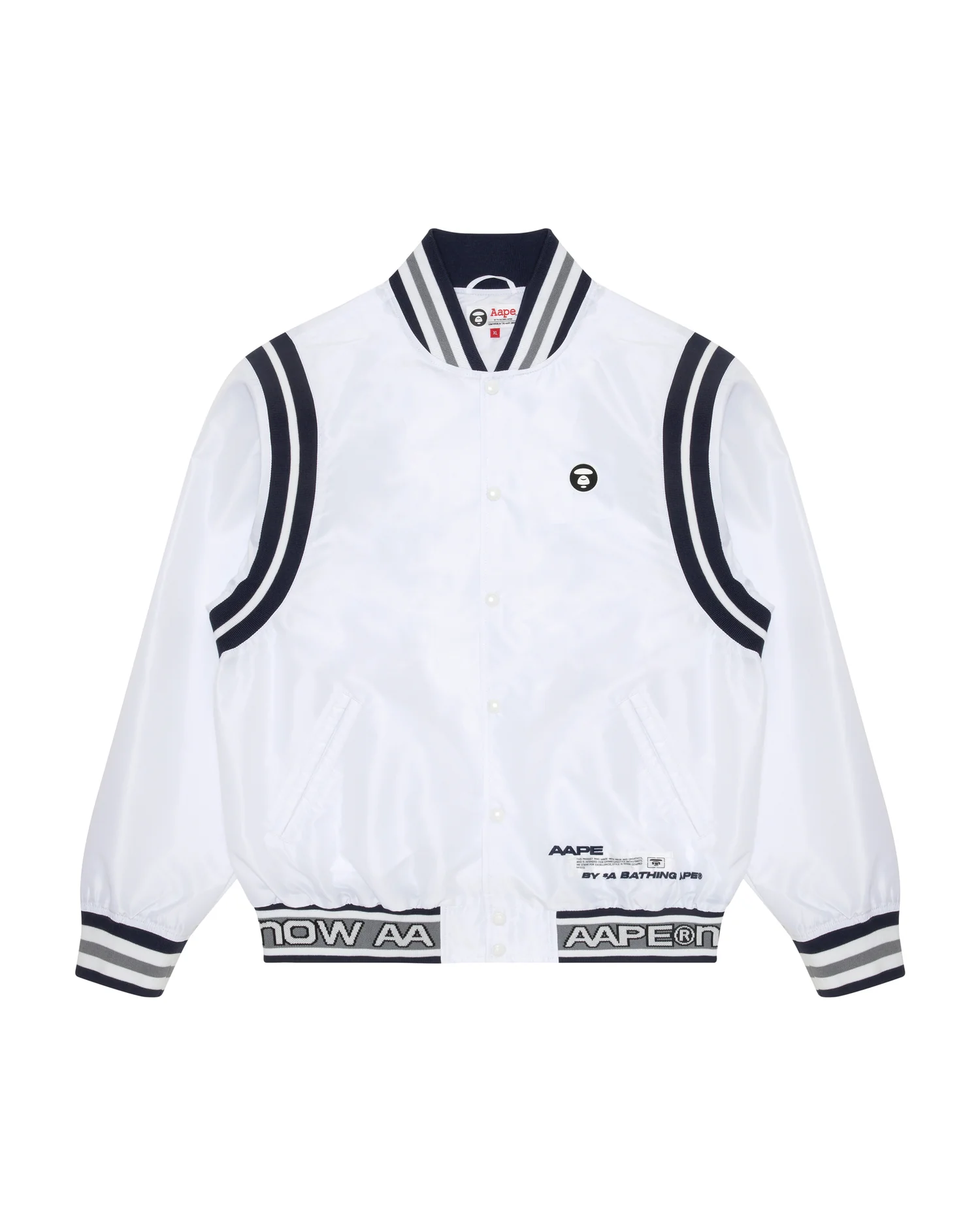 Moonface patch jersey baseball jacket - Image 11