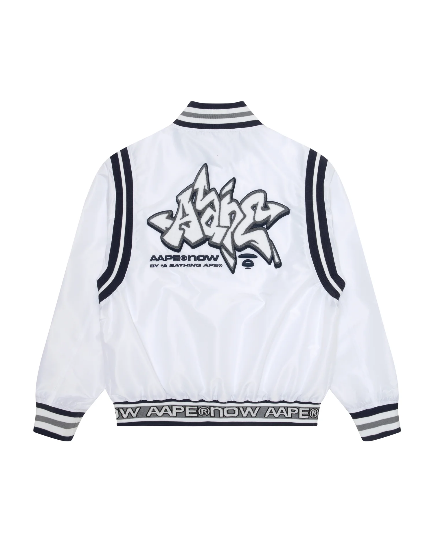 Moonface patch jersey baseball jacket - Image 12