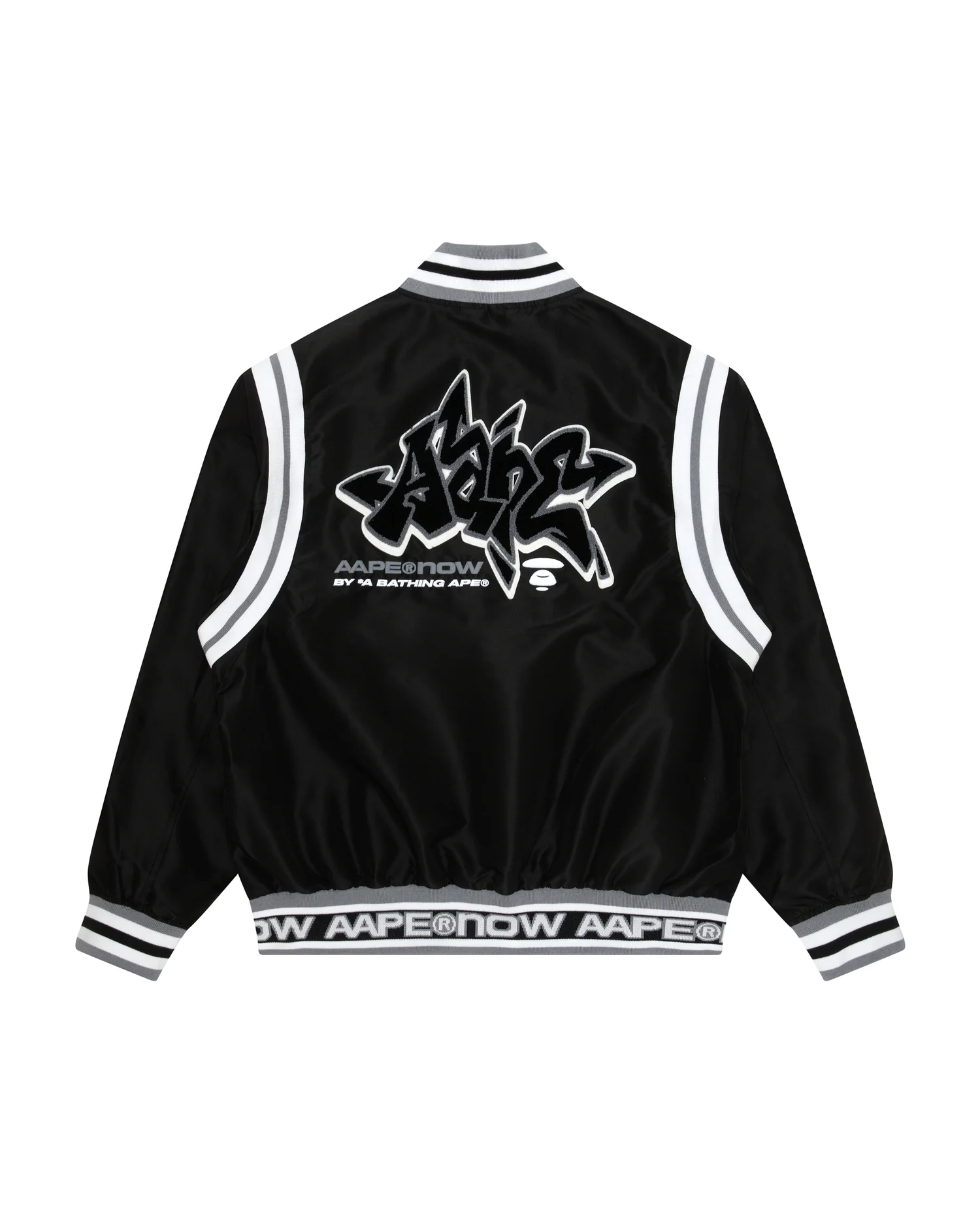 Moonface patch jersey baseball jacket - Image 2