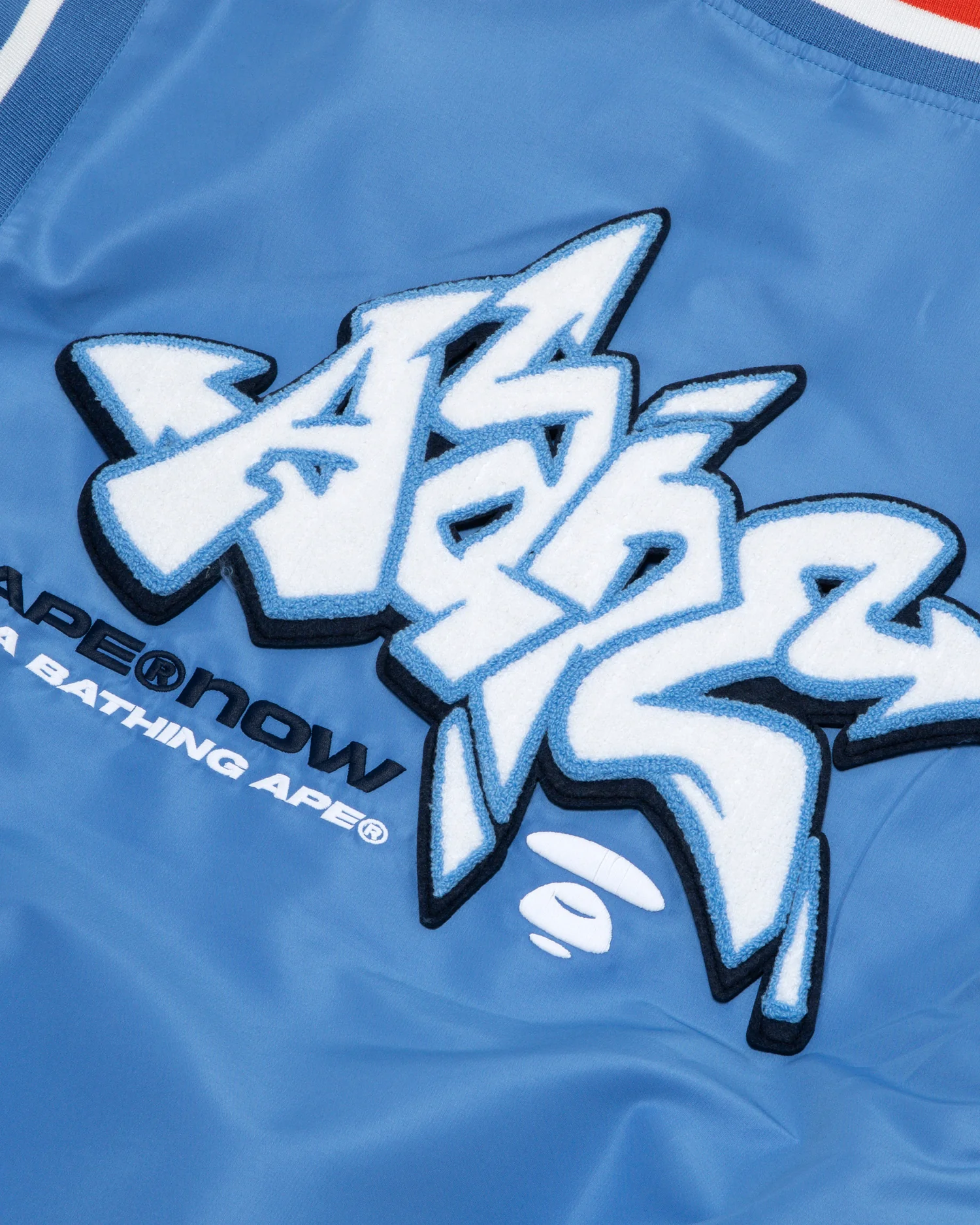 Moonface patch jersey baseball jacket - Image 8