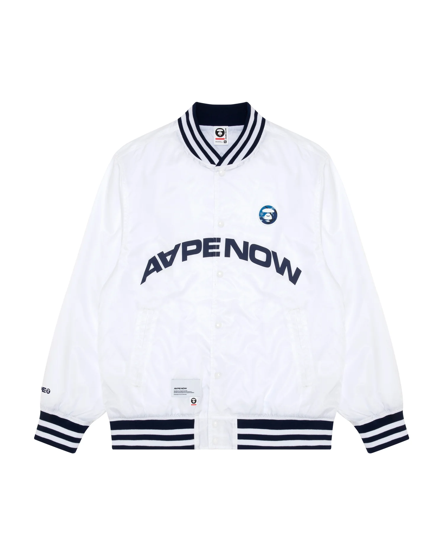 Moonface patch printed baseball jacket - Image 11