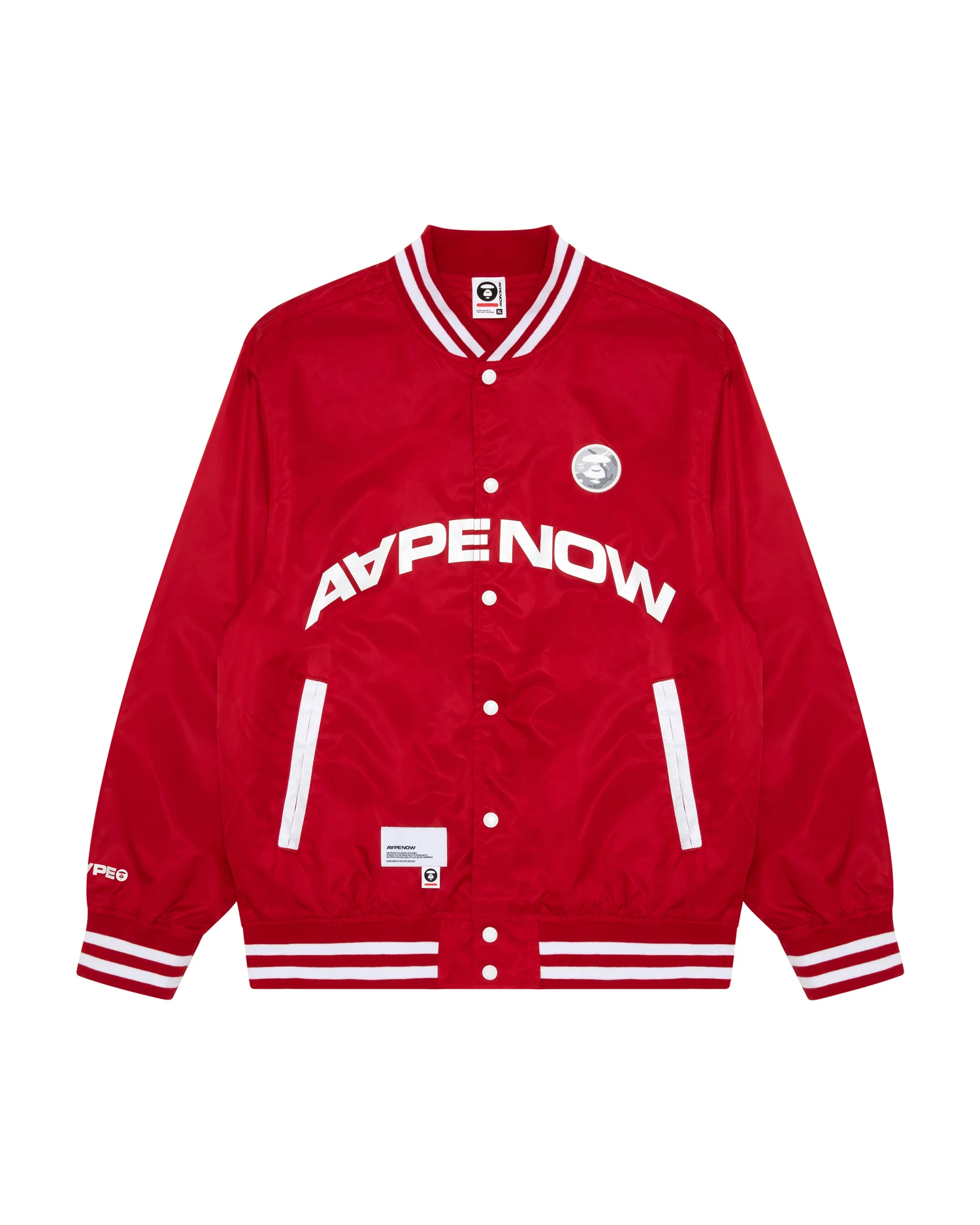 Moonface patch printed baseball jacket - Image 6