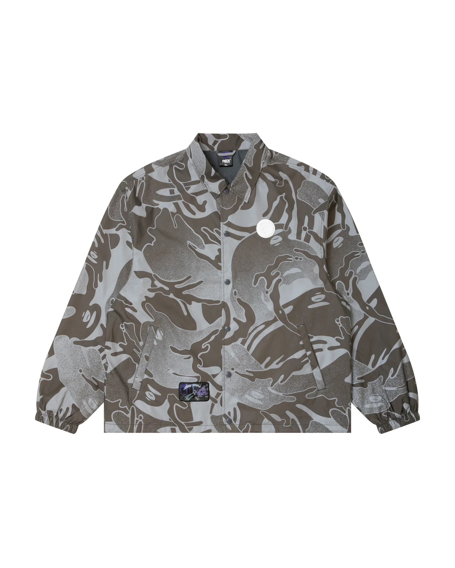 Moonface camo printed coach jacket