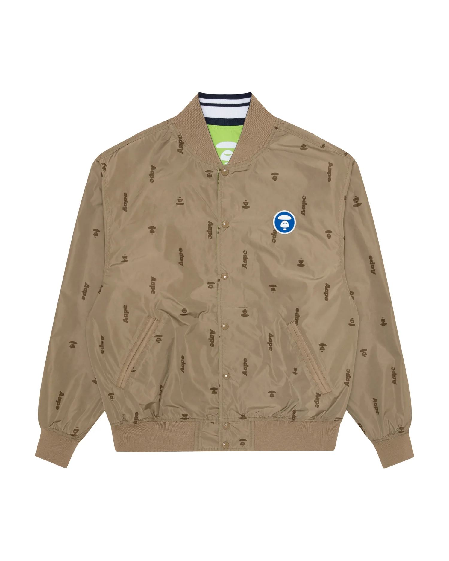Moonface patch reversible baseball jacket - Image 10