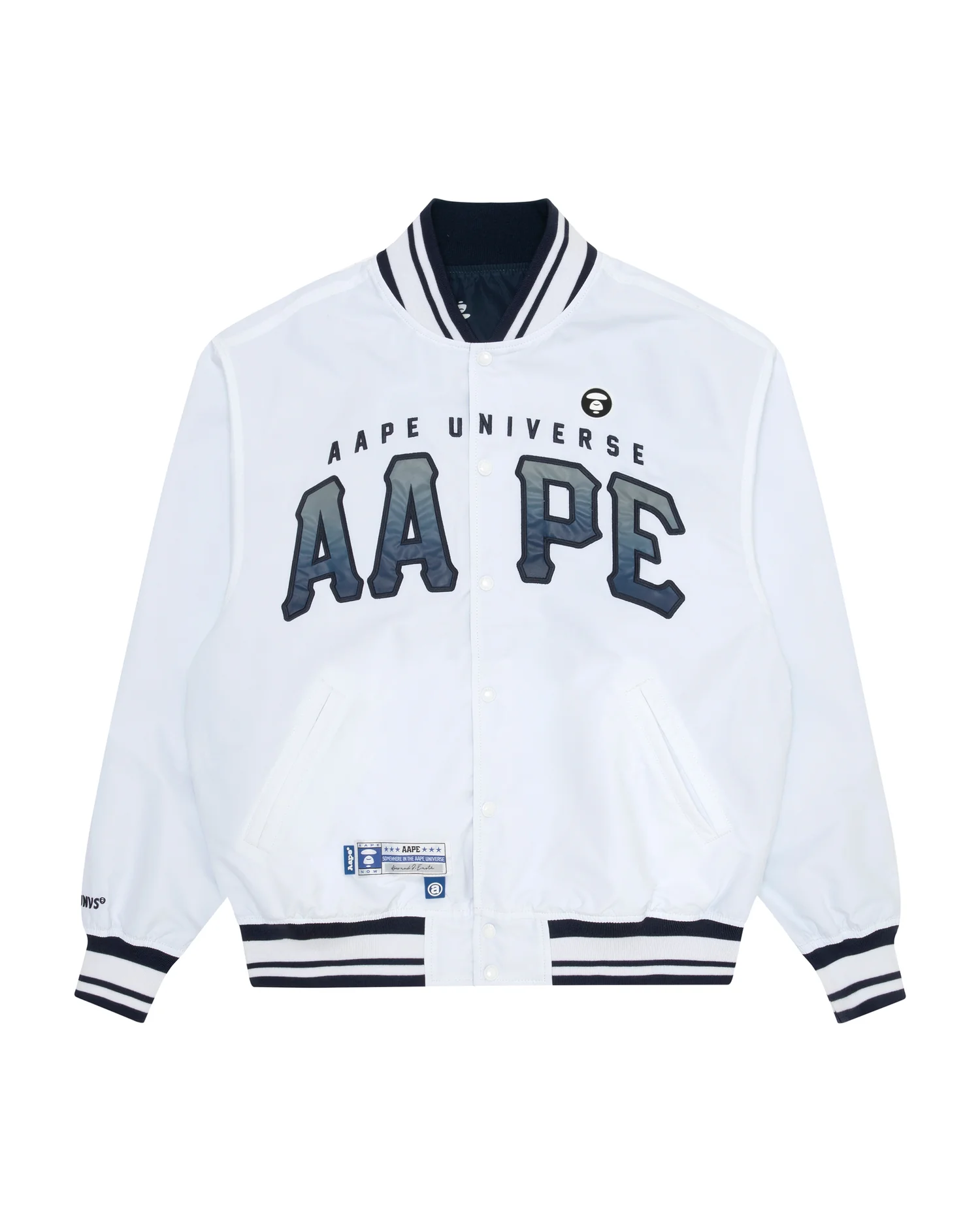 Moonface patch reversible baseball jacket - Image 15