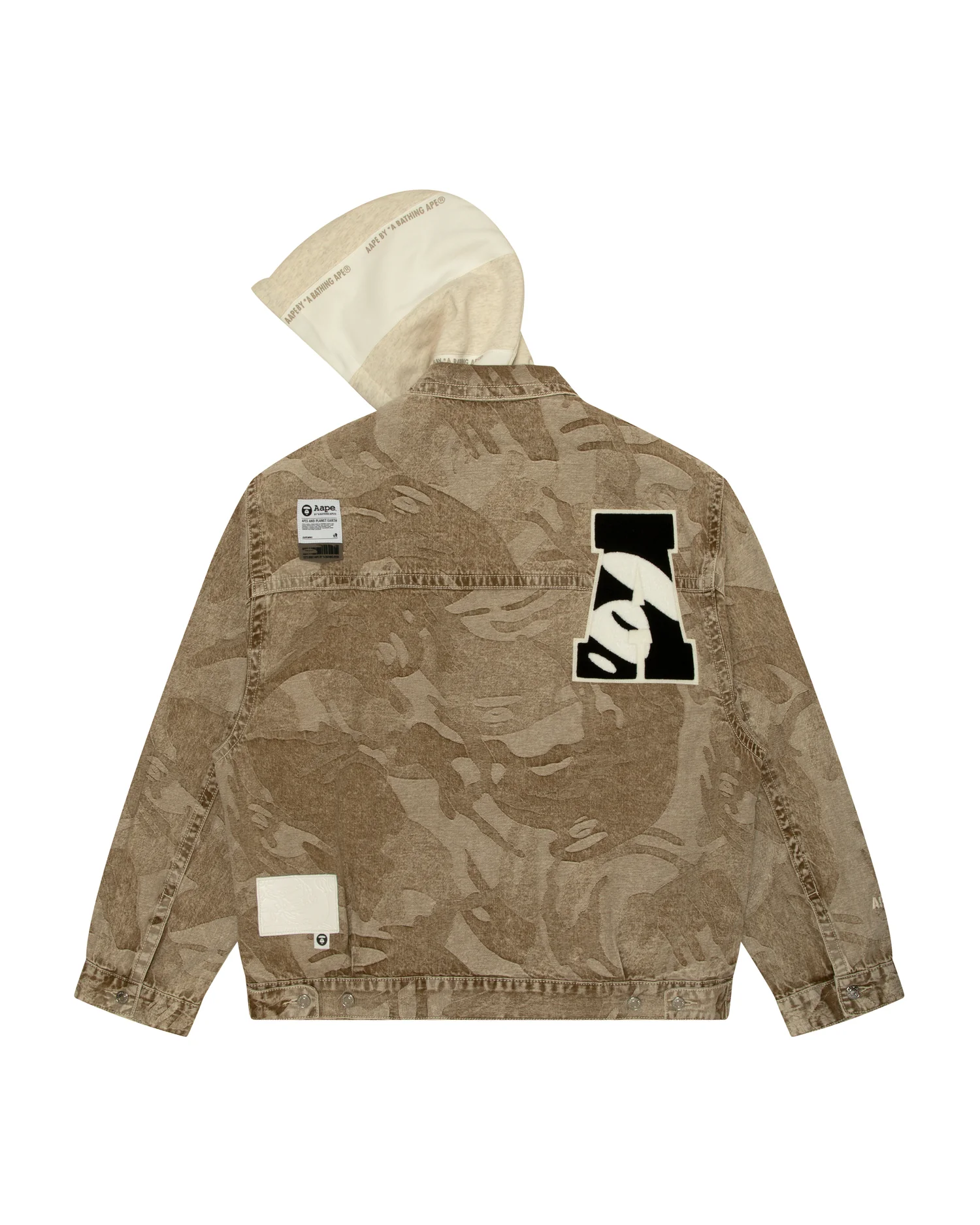 Moonface panelled hooded denim jacket - Image 2