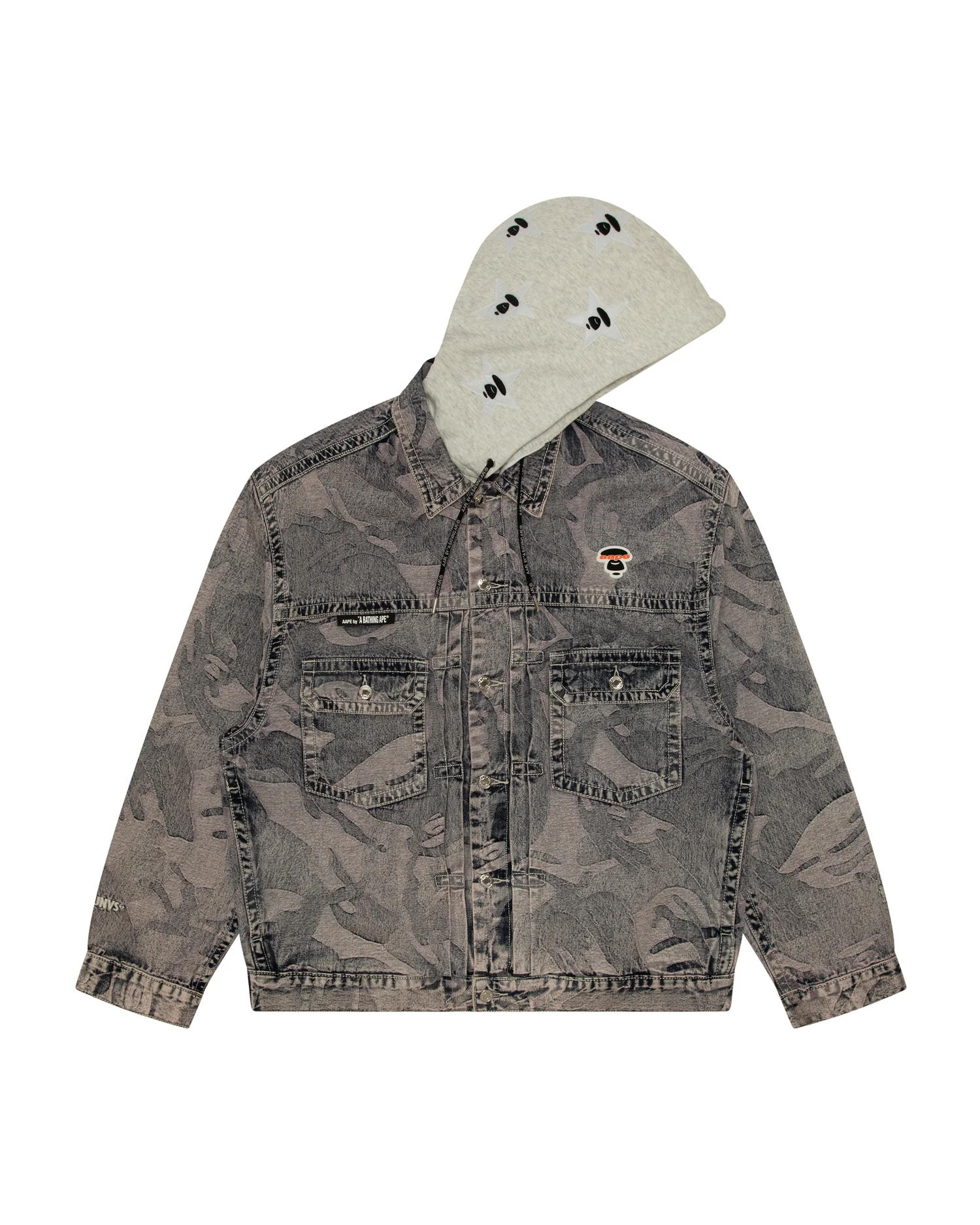 Moonface panelled hooded denim jacket - Image 6