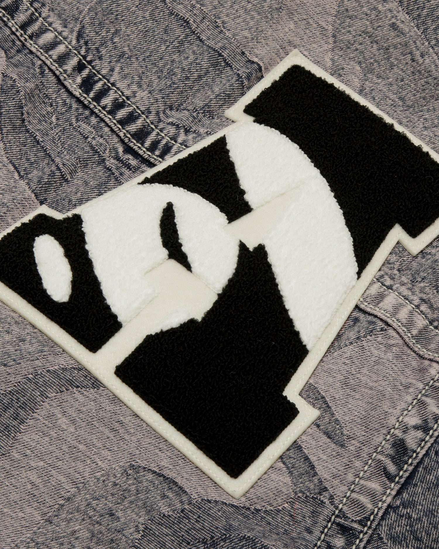 Moonface panelled hooded denim jacket - Image 8