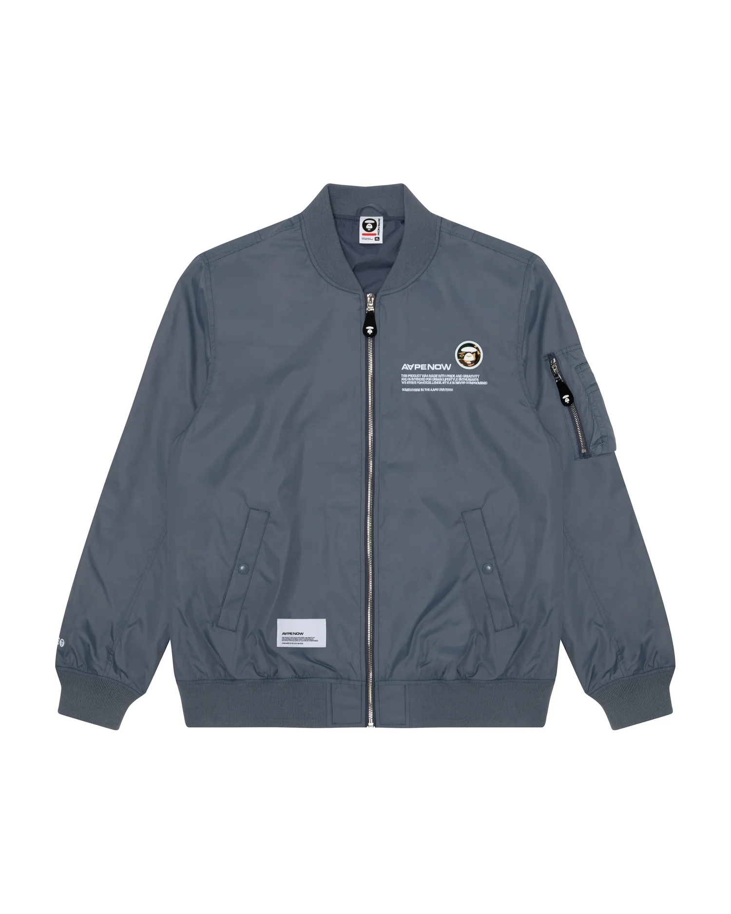 Moonface patch zip-up bomber jacket - Image 6